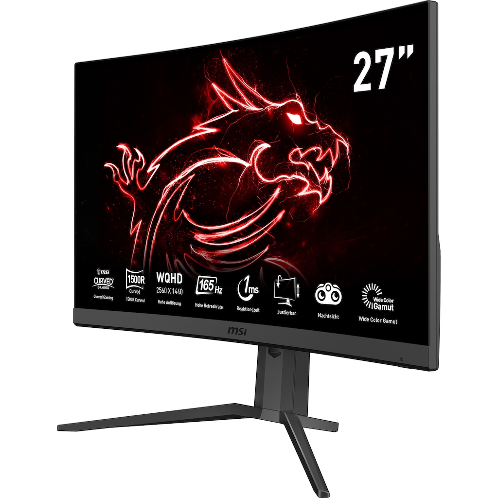 MSI Curved-Gaming-LED-Monitor »Optix G27CQ4P«, 69 cm/27 Zoll, 2560 x 1440 px, WQHD, 1 ms Reaktionszeit, 165 Hz