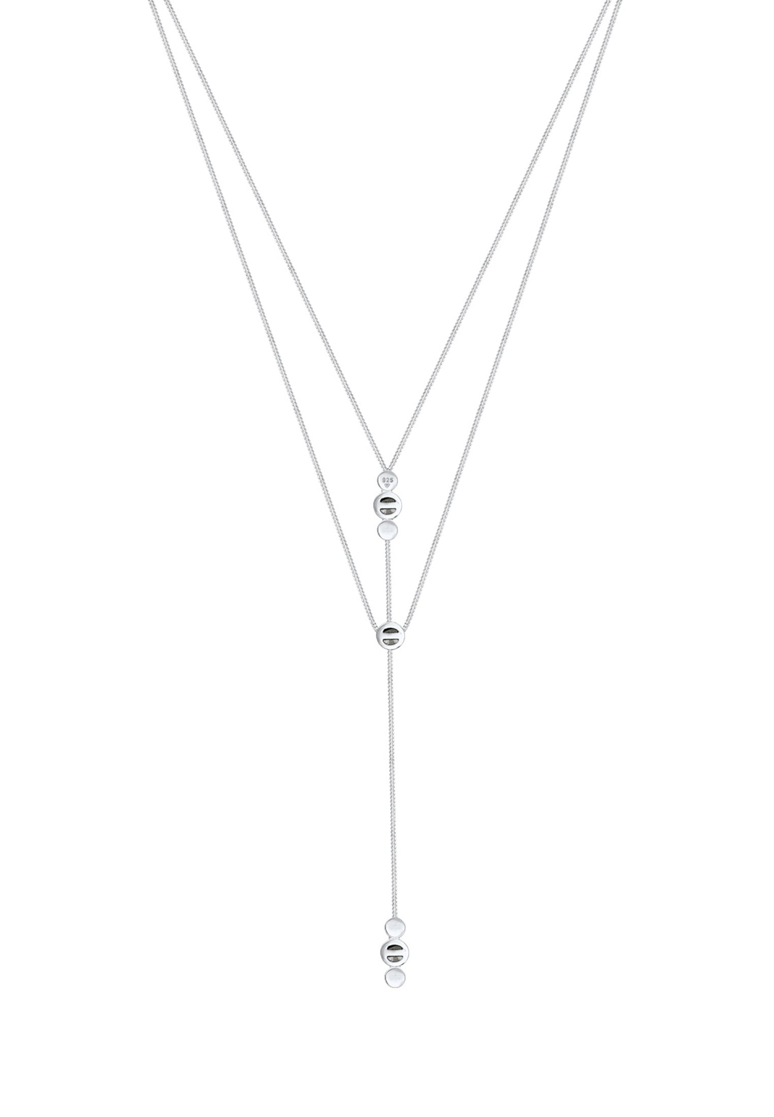 Elli Gliederkette »Y-Kette Layer und Kristalle 925 Silber«