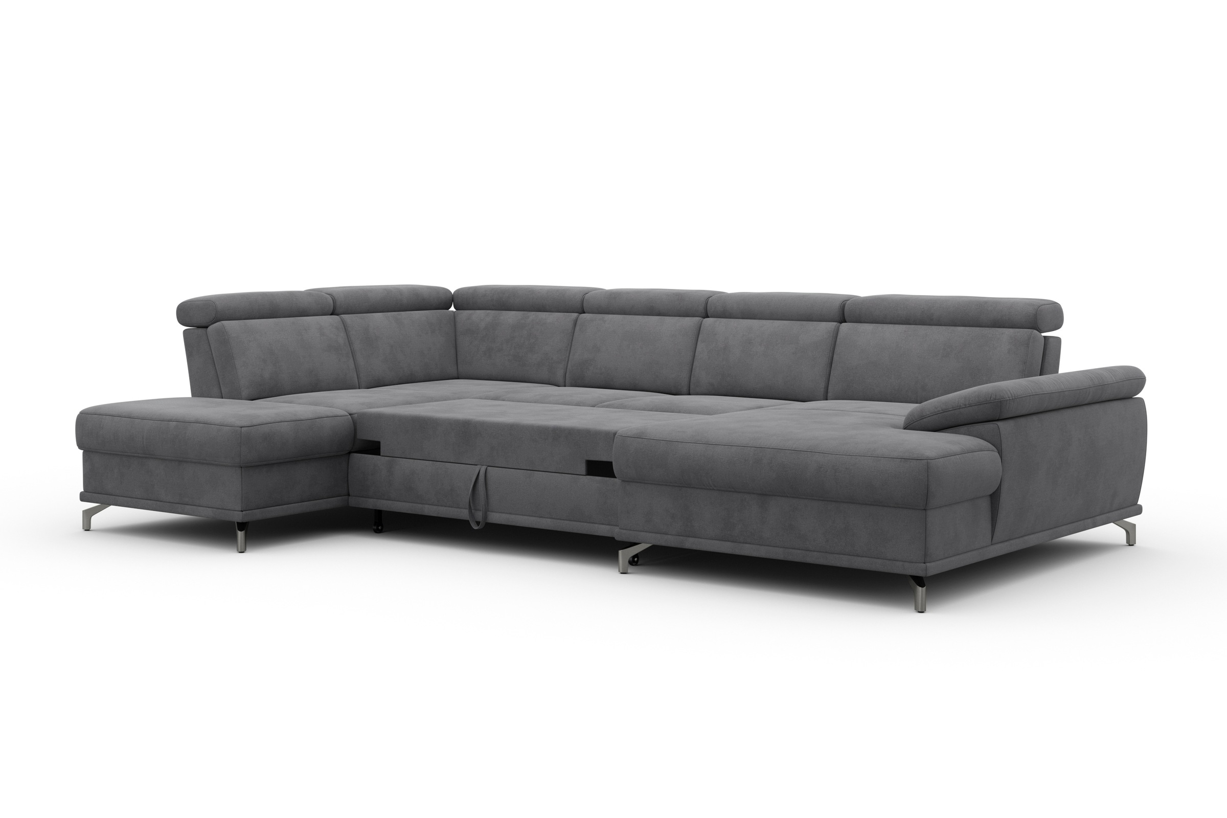 Thumbnail - sit&more Wohnlandschaft "Cabrio U-Form, B: 359 cm, mit Sitztiefen-, Arm- & Kopfteilverstellung" 3 Nierenkissen, Federker...