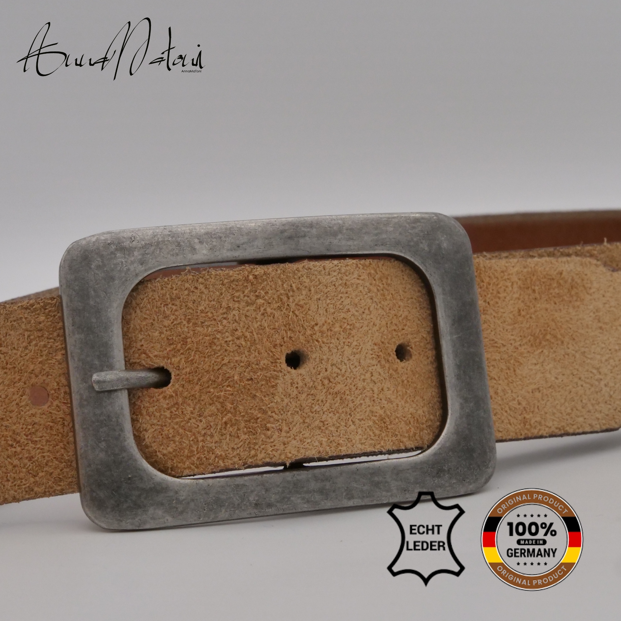 AnnaMatoni Ledergürtel »AnnaMatoni Damen Ledergürtel in hochwertigem Velour Leder 4cm«