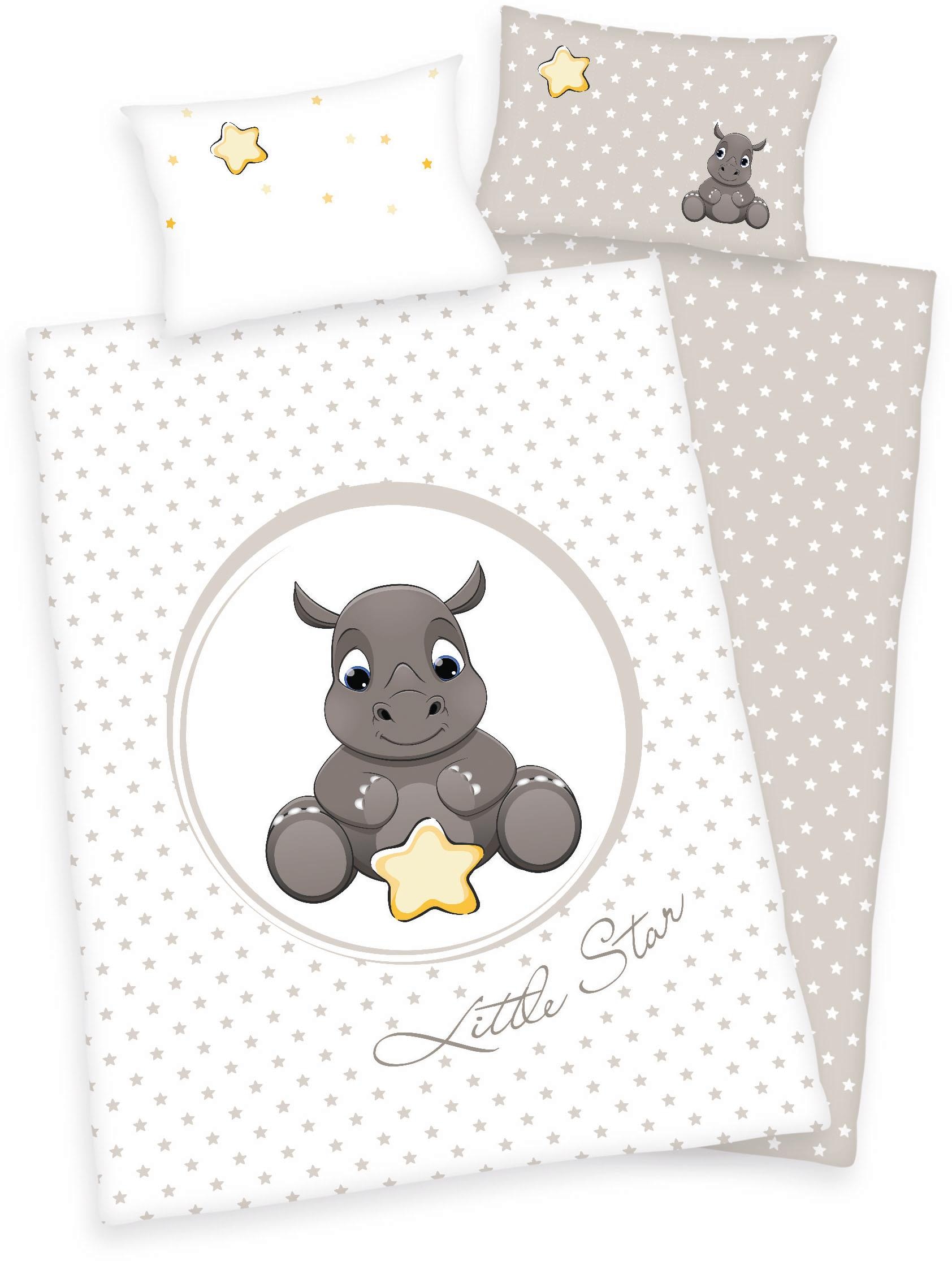Herding Babybettwäsche "Jana Nashorn" 2 Stk. tlg. mit Motiv günstig online kaufen