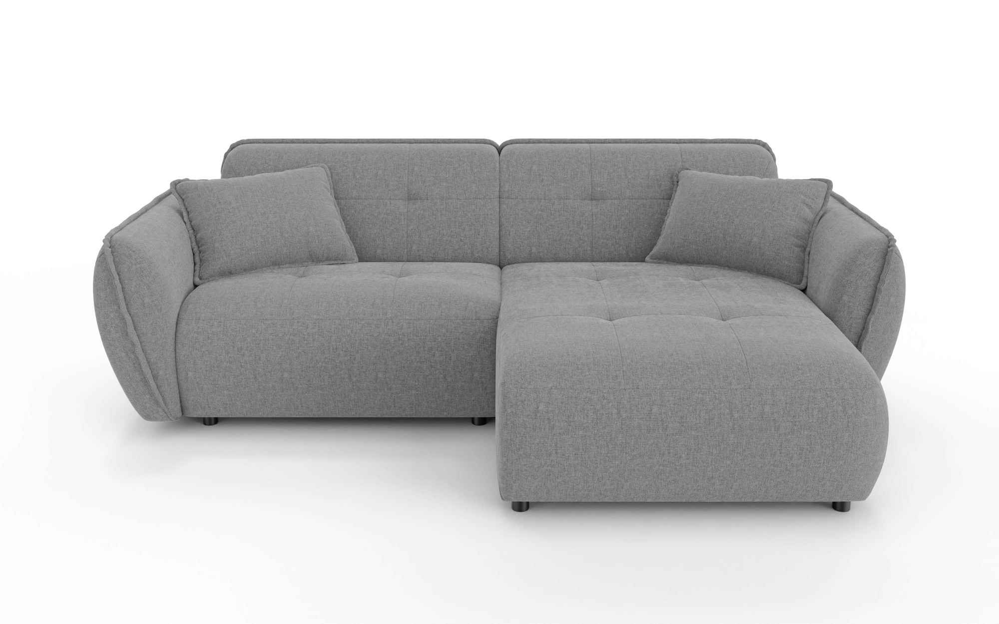 Home affaire Ecksofa »MIRELDA L-Form mit Steppungen, Recamiere rechts/links, Breite 253 cm« elegant und bequem, enthält 2 Zierkissen, belastbar bis 480kg