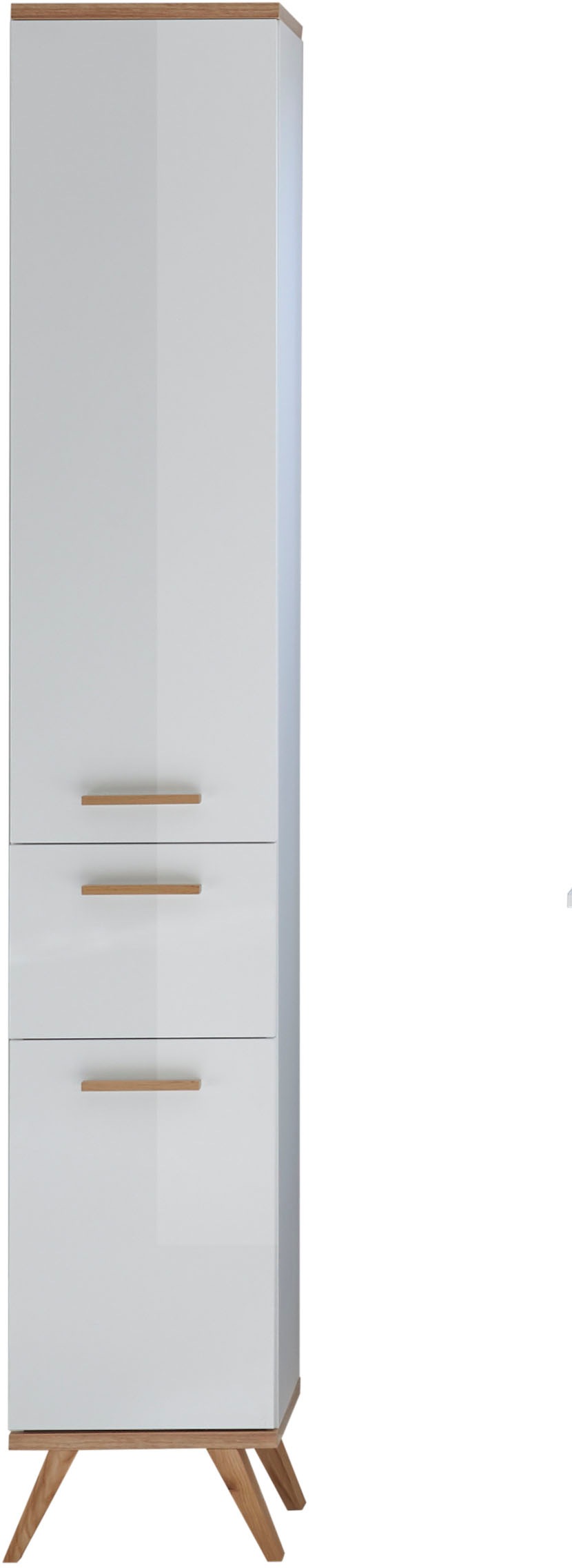 Saphir Badmöbel-Set »Quickset Mineralmarmor-Waschtisch mit LED-Spiegel, Unterschrank«, (7 St.), Hängeschrank, Hochschrank, 6 Türen, 2 Schubladen, 7 Glas-Einlegeböden