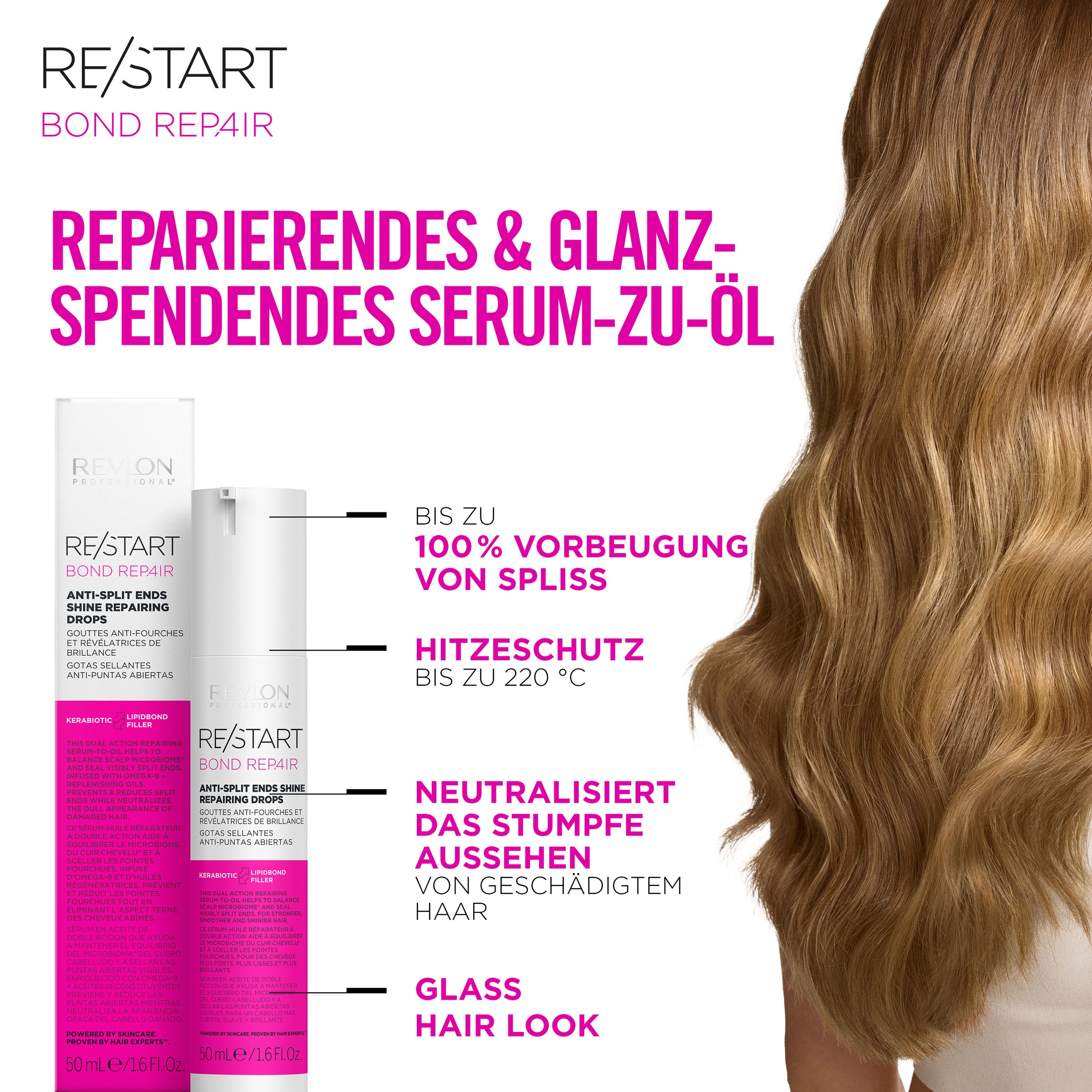 REVLON PROFESSIONAL Haarserum »Re/Start REPAIR Anti-Split Ends Sealing Drops 50 ml« Schützt effektiv vor Haarbruch und Spliss und verstärkt den Haarglanz.
