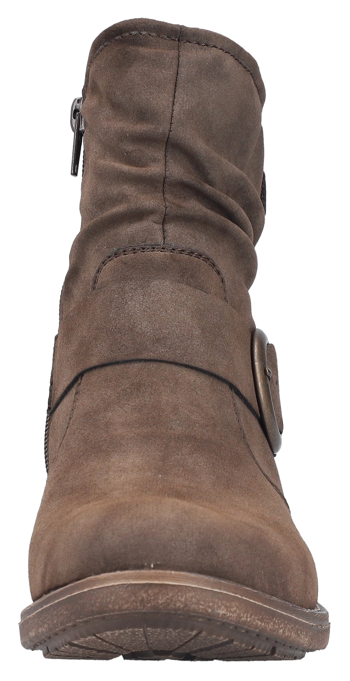 Rieker Stiefelette, Boots, Blockabsatz, slouchy Schaft und Innenreißverschluss