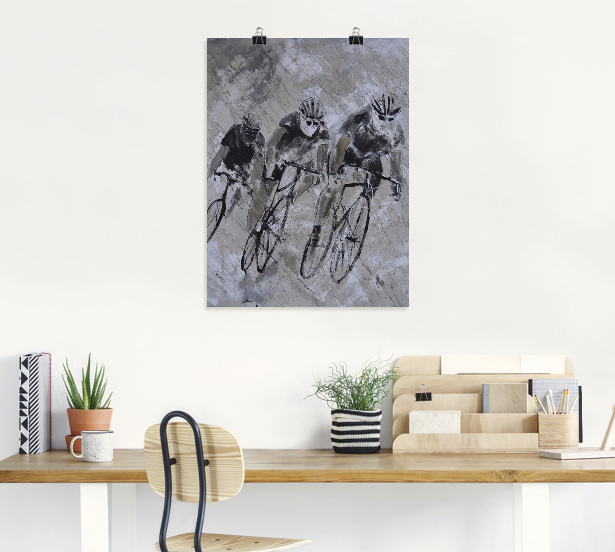 Artland Wandbild »Fahrrad fahren im Regen«, Fahrräder, (1 St.), als Alubild, Outdoorbild, Leinwandbild, Poster in verschied. Größen