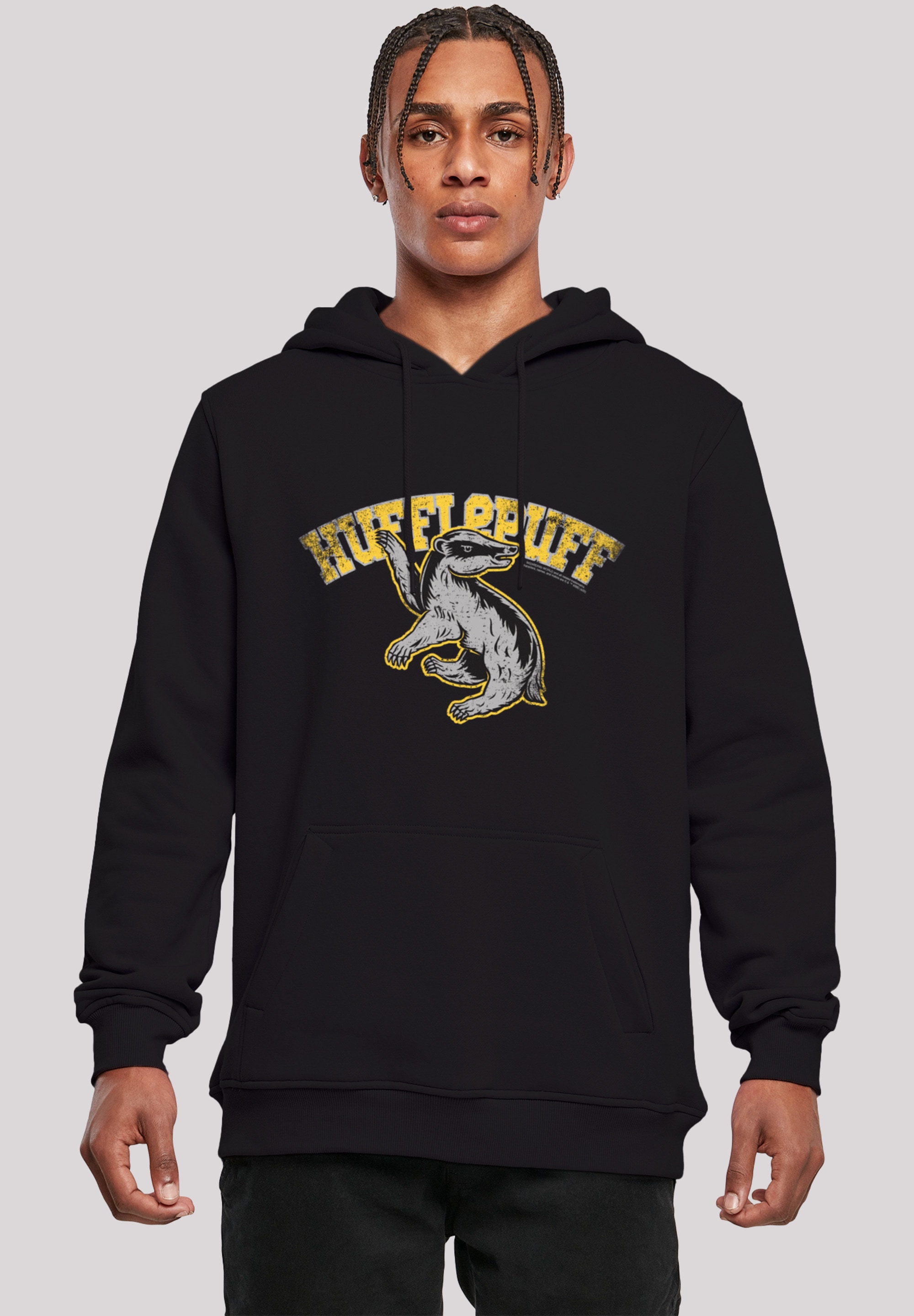 F4NT4STIC Kapuzenpullover "Harry Potter Hufflepuff Sport Emblem", Print