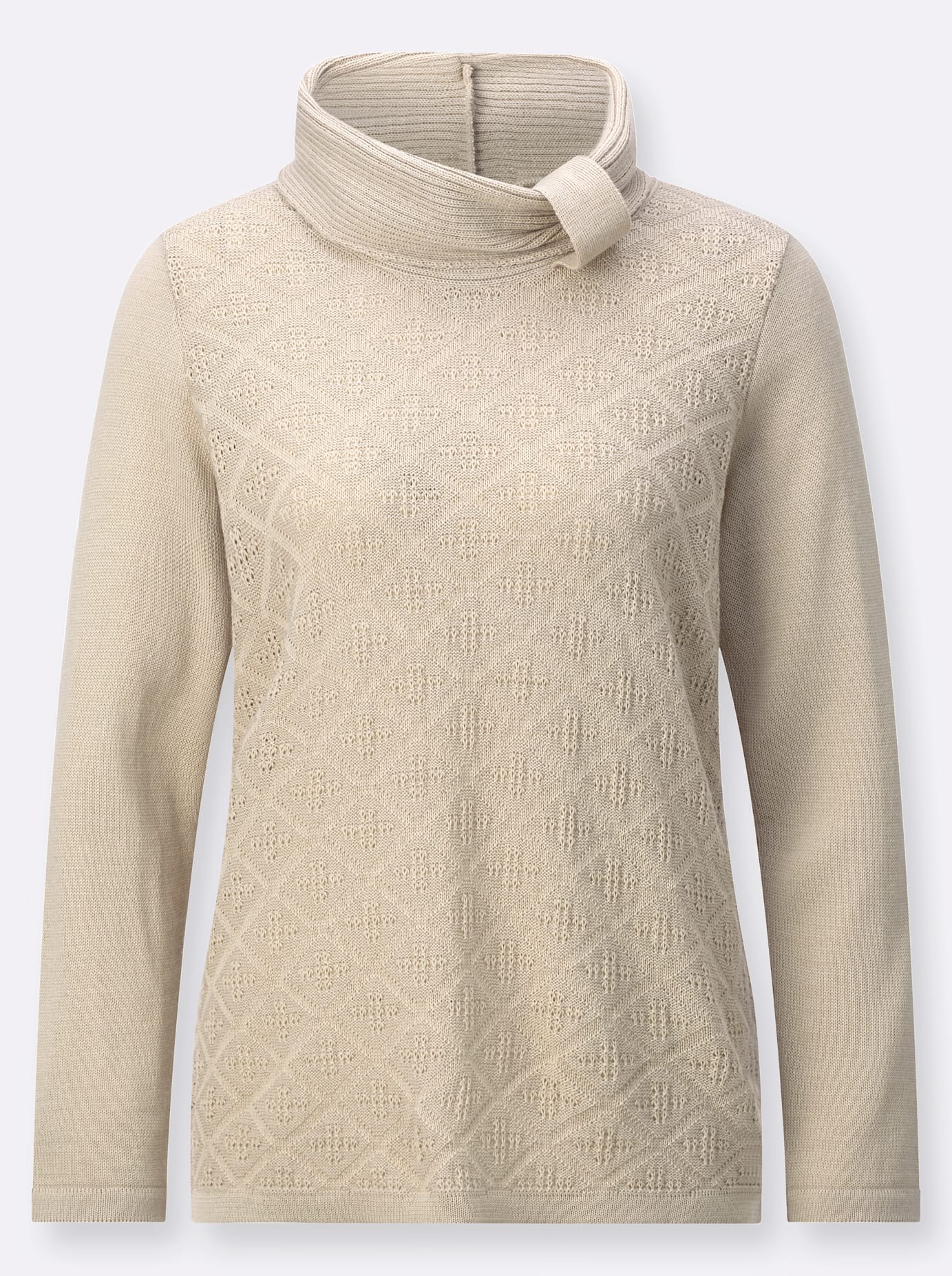 Classic Turtleneck Sweater Women Sand 52 3