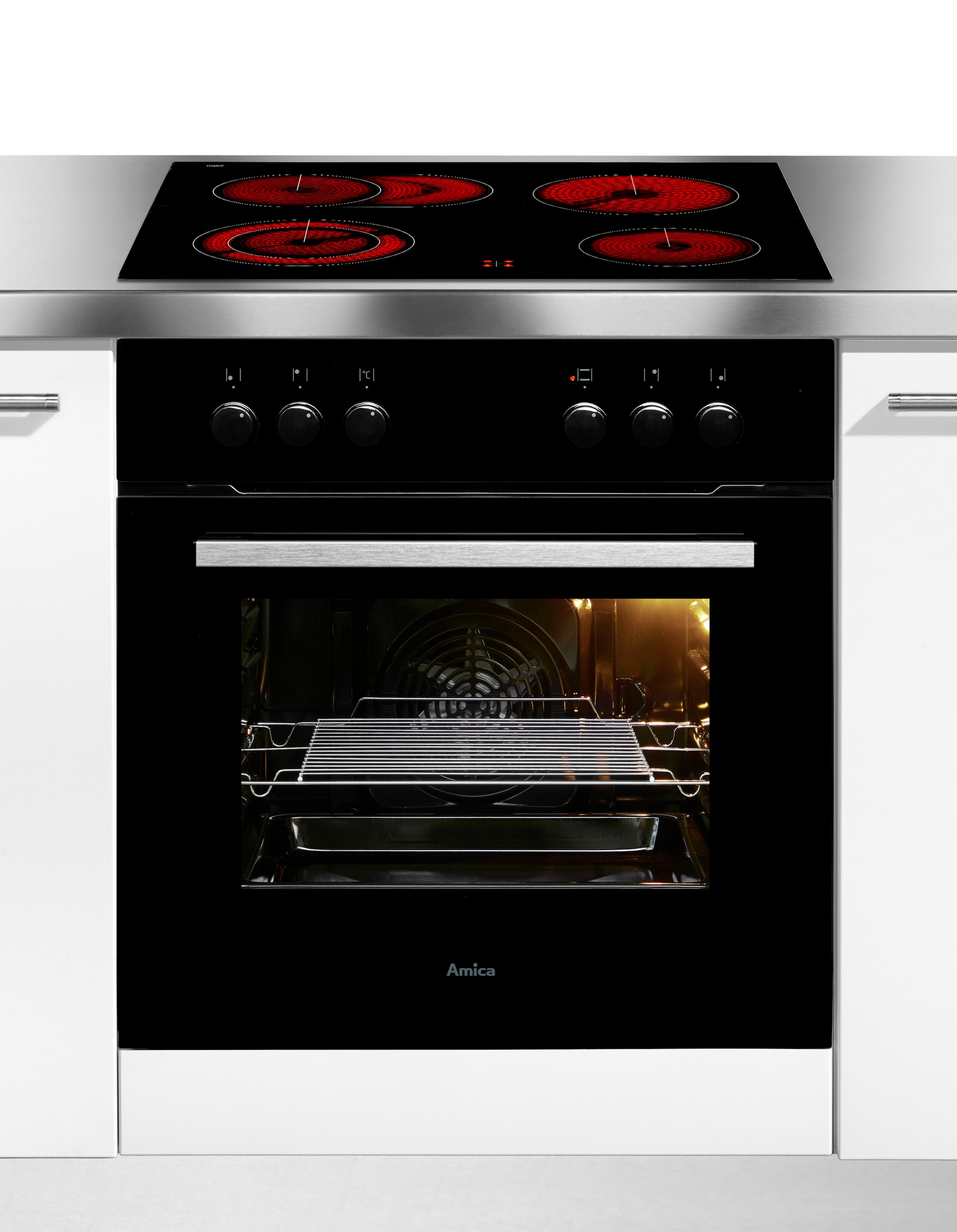 Amica Elektro-Herd-Set »EHC 933 331 S« Steam Clean Sicher kochen, flexibel backen – alles im Griff!
