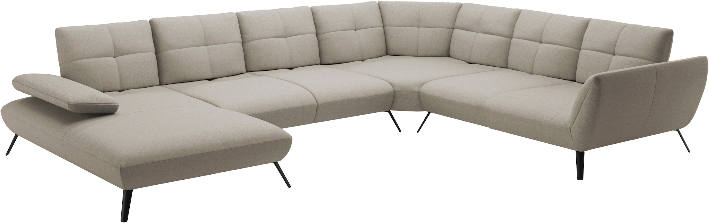 Places of Style Wohnlandschaft »Mikado U-Form«, inkl. Sitztiefenverstellung und Armteilverstellung
