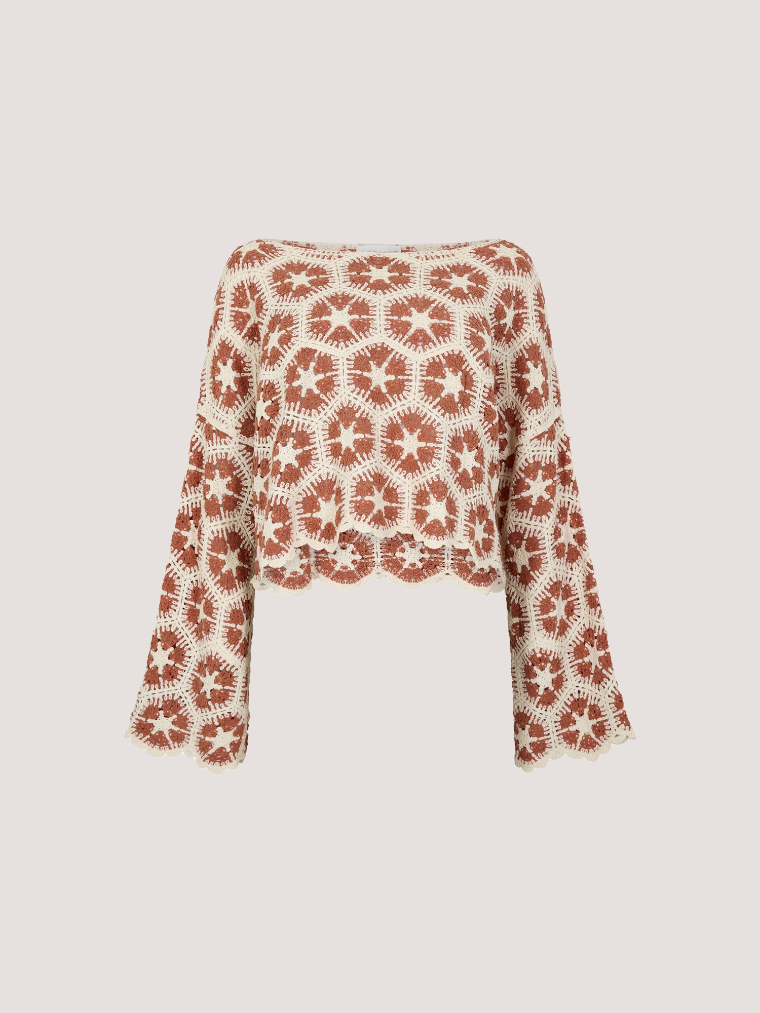 Apricot Fledermauspullover »Top mit Glockenärmeln« mit Häkeldetails