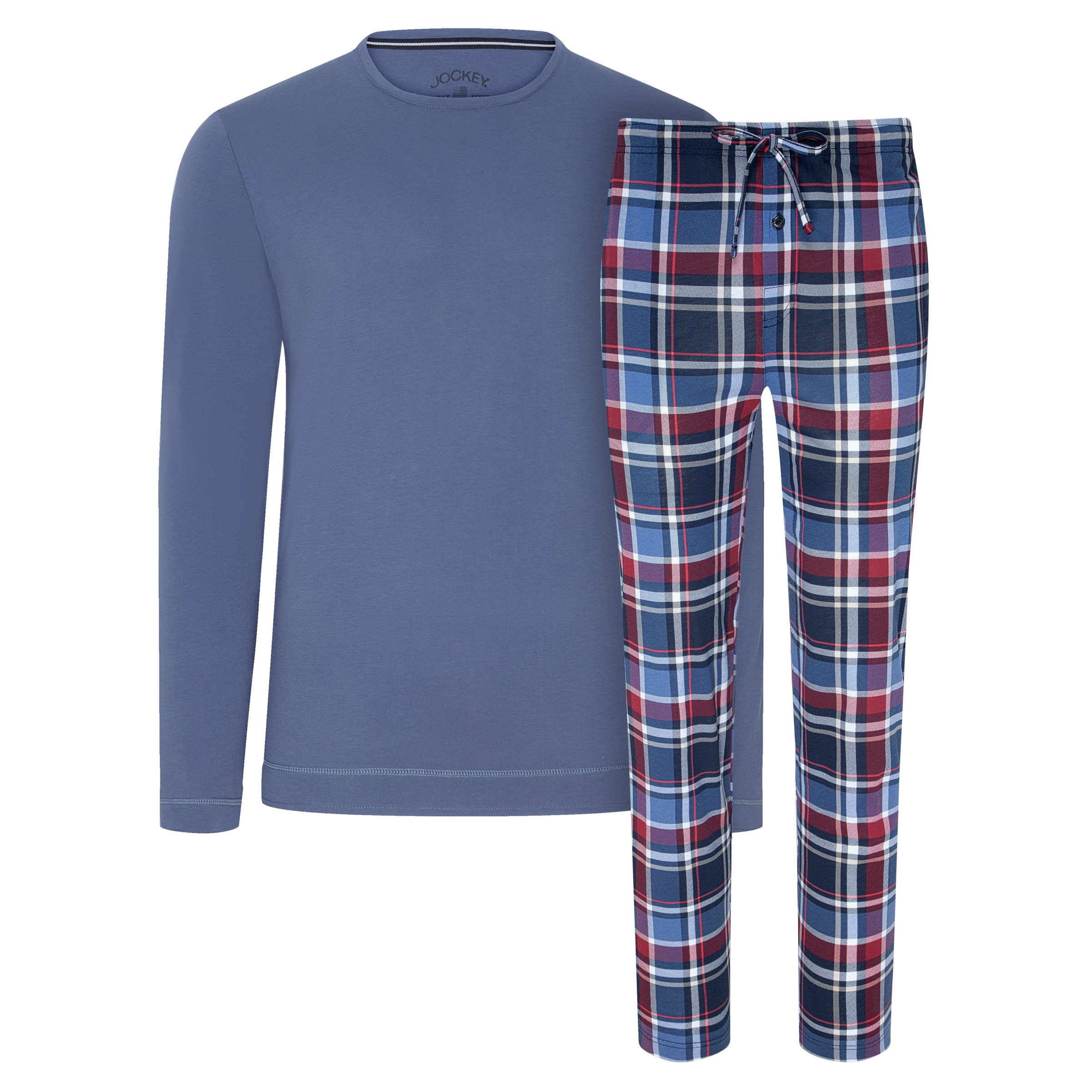 Jockey Pyjama »NIGHT & DAY PYJAMA 1/1 KNIT«, (2 tlg.), Elastikbund mit Kordelzug, Seitentaschen, Langarmshirt mit Rundhals