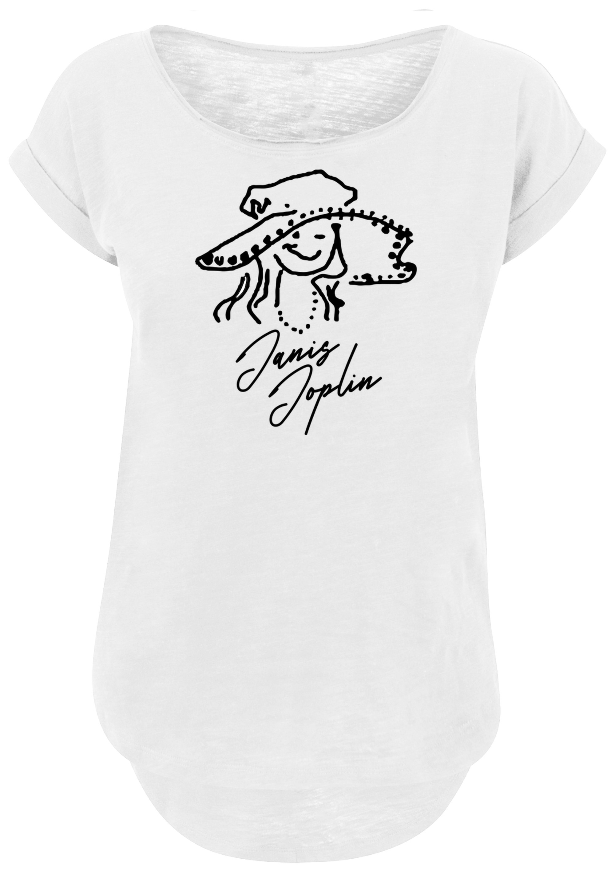 F4NT4STIC T-Shirt »Janis Joplin Sketch«, Damen,Premium Merch,Lang,Longshirt,Bandshirt