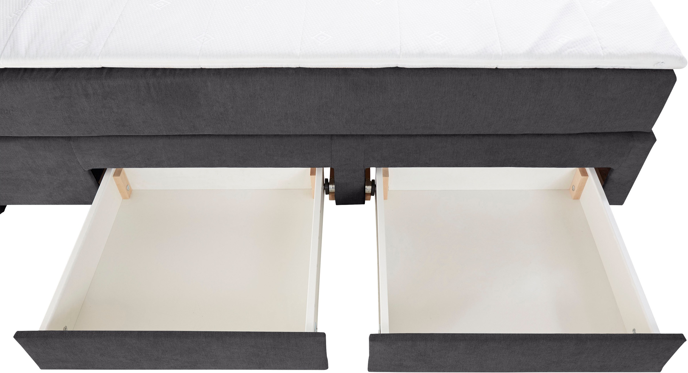 INOSIGN Boxbett »Luan«, Schubkästen, LED-Beleuchtung und Topper, in Breite 120 cm und 180 cm