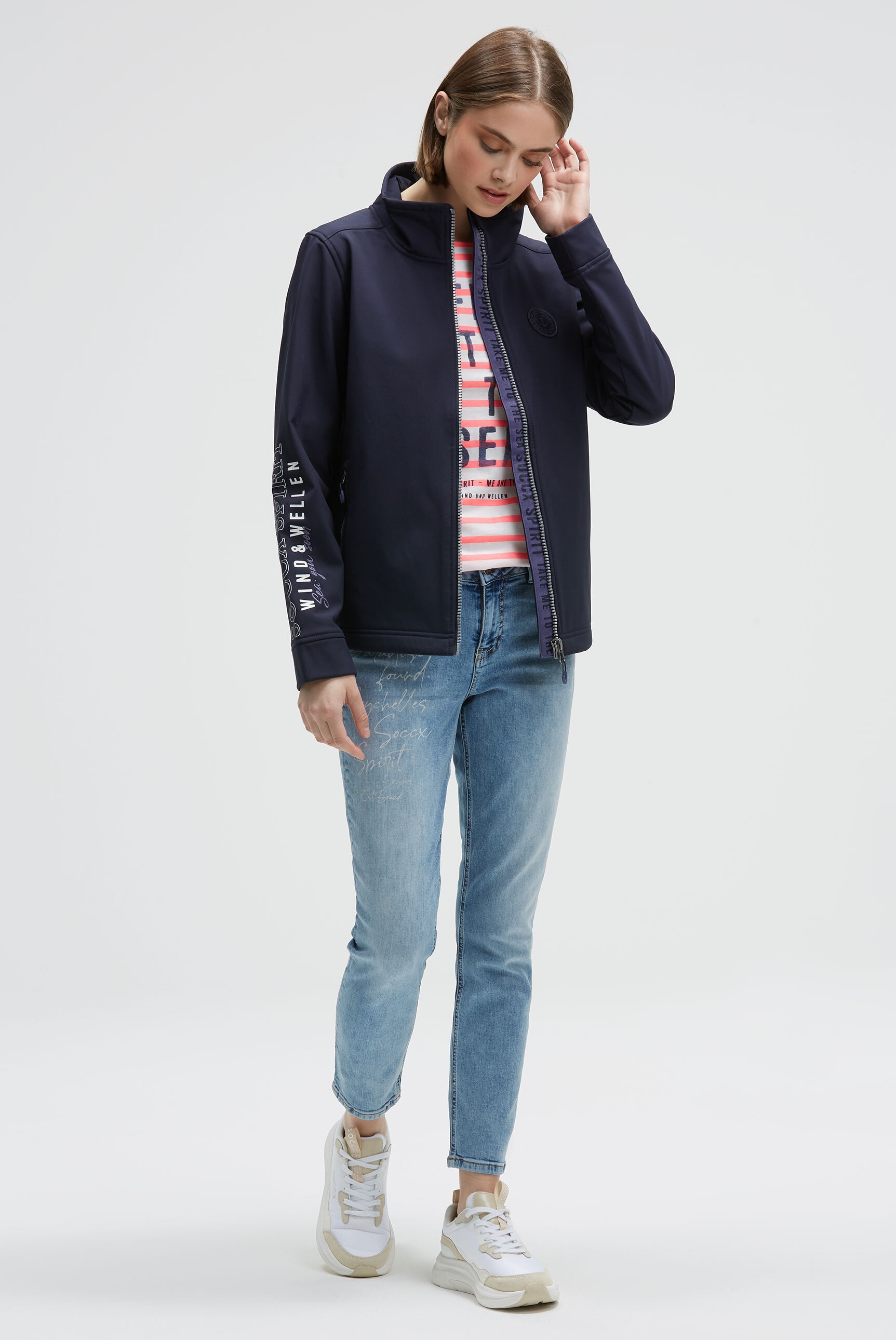 SOCCX Softshelljacke, ohne Kapuze, mit Stehkragen