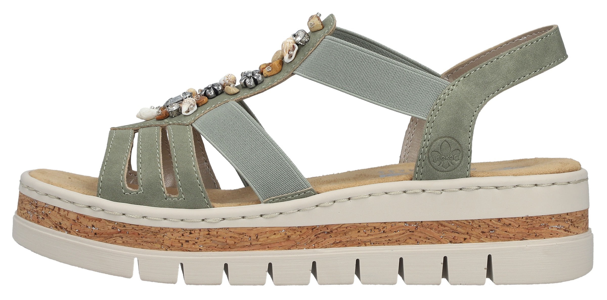 Rieker Keilsandalette  Keilsandalette, Plateausandale, Sommerschuh mit Verzierung