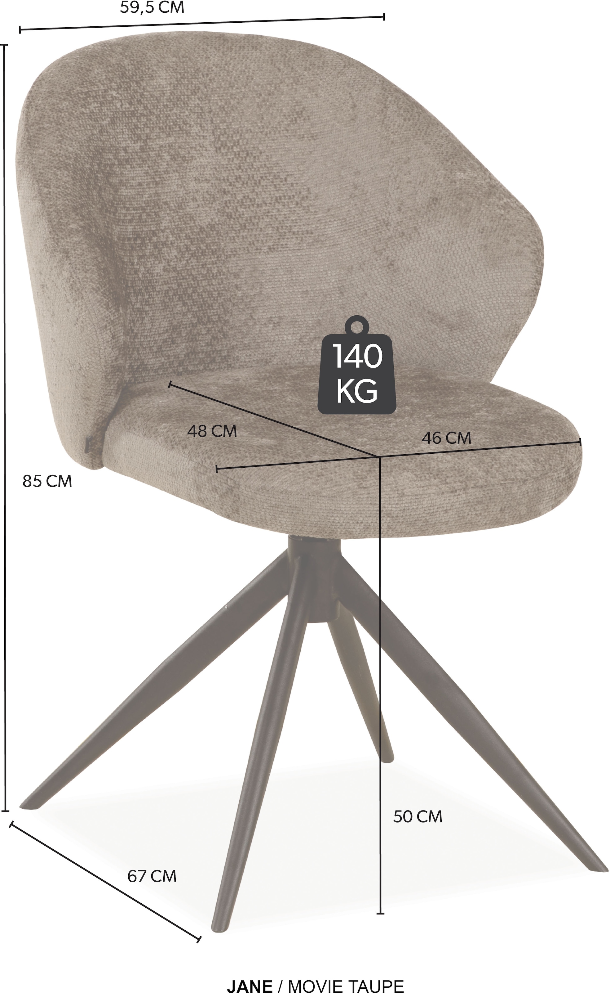 OMG Design Esszimmerstuhl »Jane« (Set) 2 Stk.Drehstuhl mit auto-return, Schalenstuhl