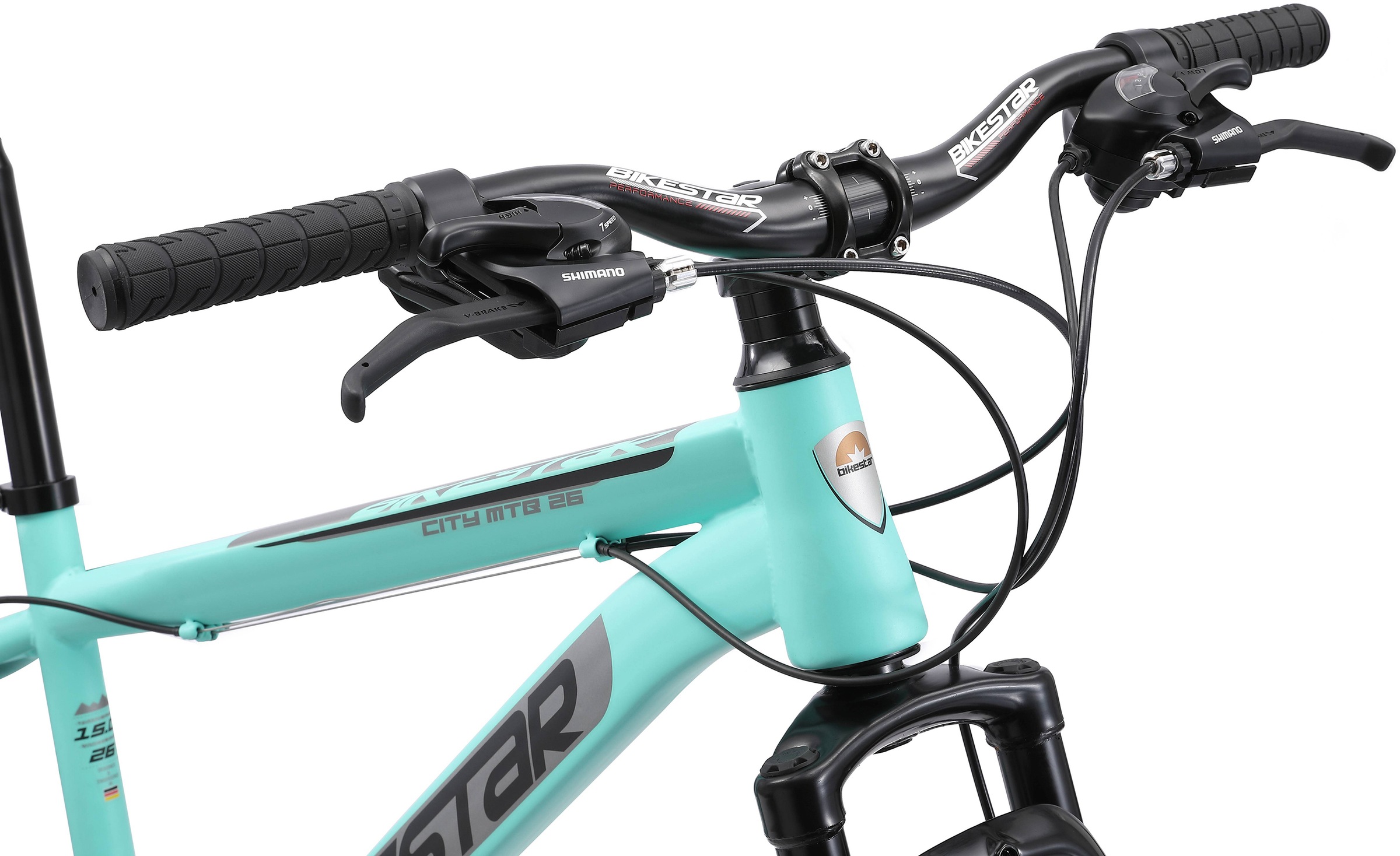 Bikestar Mountainbike 21 Gang Shimano RD-TY300 Schaltwerk Kettenschaltung für Damen und Herren, Kettenschaltung