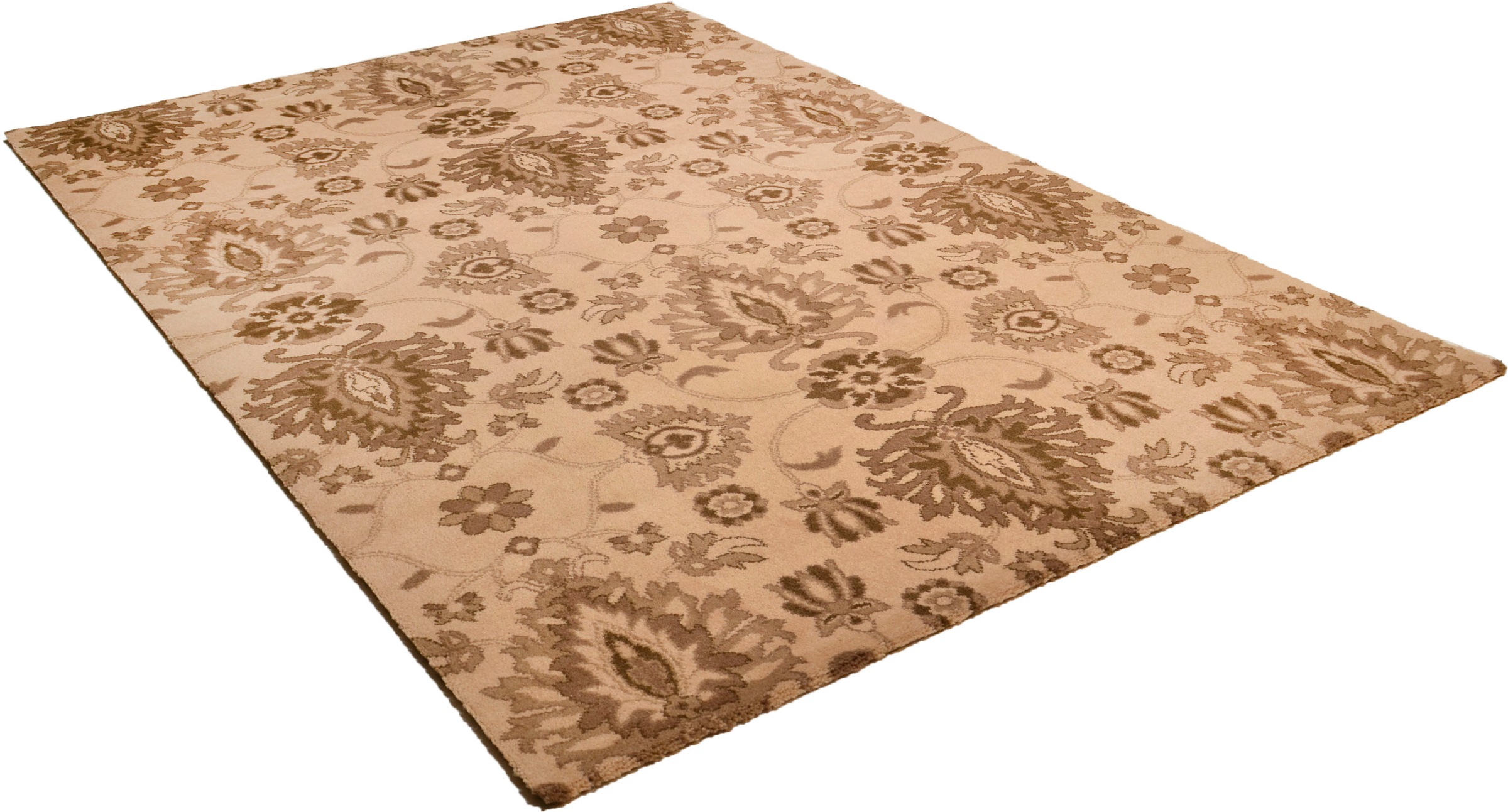 THEKO Teppich »Timeless 1«, rechteckig, 12 mm Höhe, Kurzflor, florales Design, 80% Schurwolle, Wohnzimmer