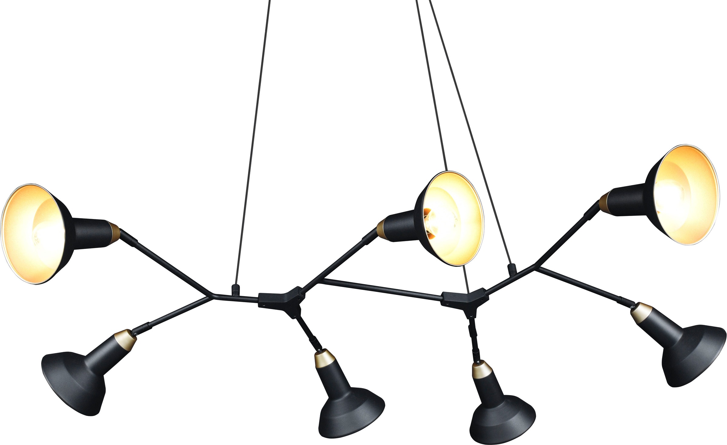 TRIO Leuchten Pendelleuchte »Roxie«, schwarz gold 7 höhenverstellbar BAUR | exkl max10W 7-flammig Hängelampe flammig-flammig, & 7xE14