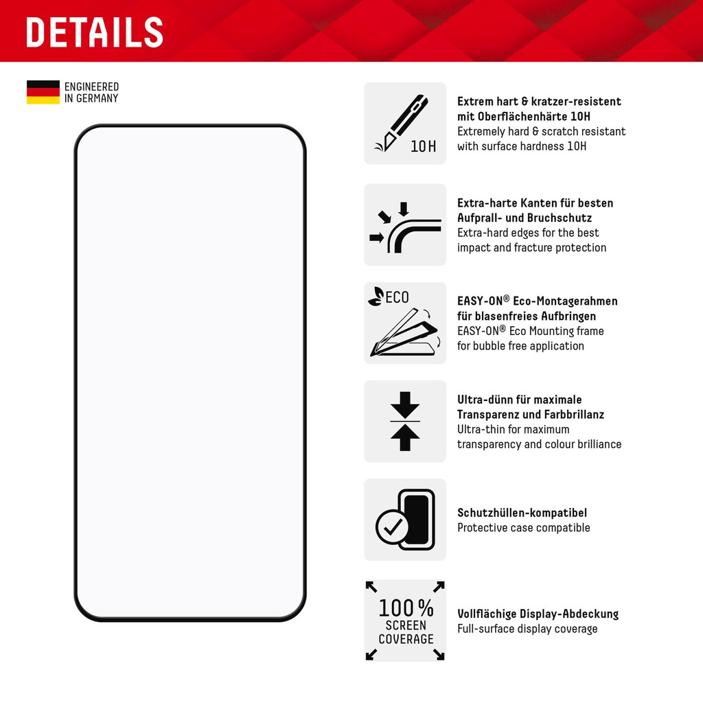 Displex Displayschutzglas »Real Glass Full Cover«, für Samsung Galaxy A35-Samsung Galaxy A55 5G, (1 St.)