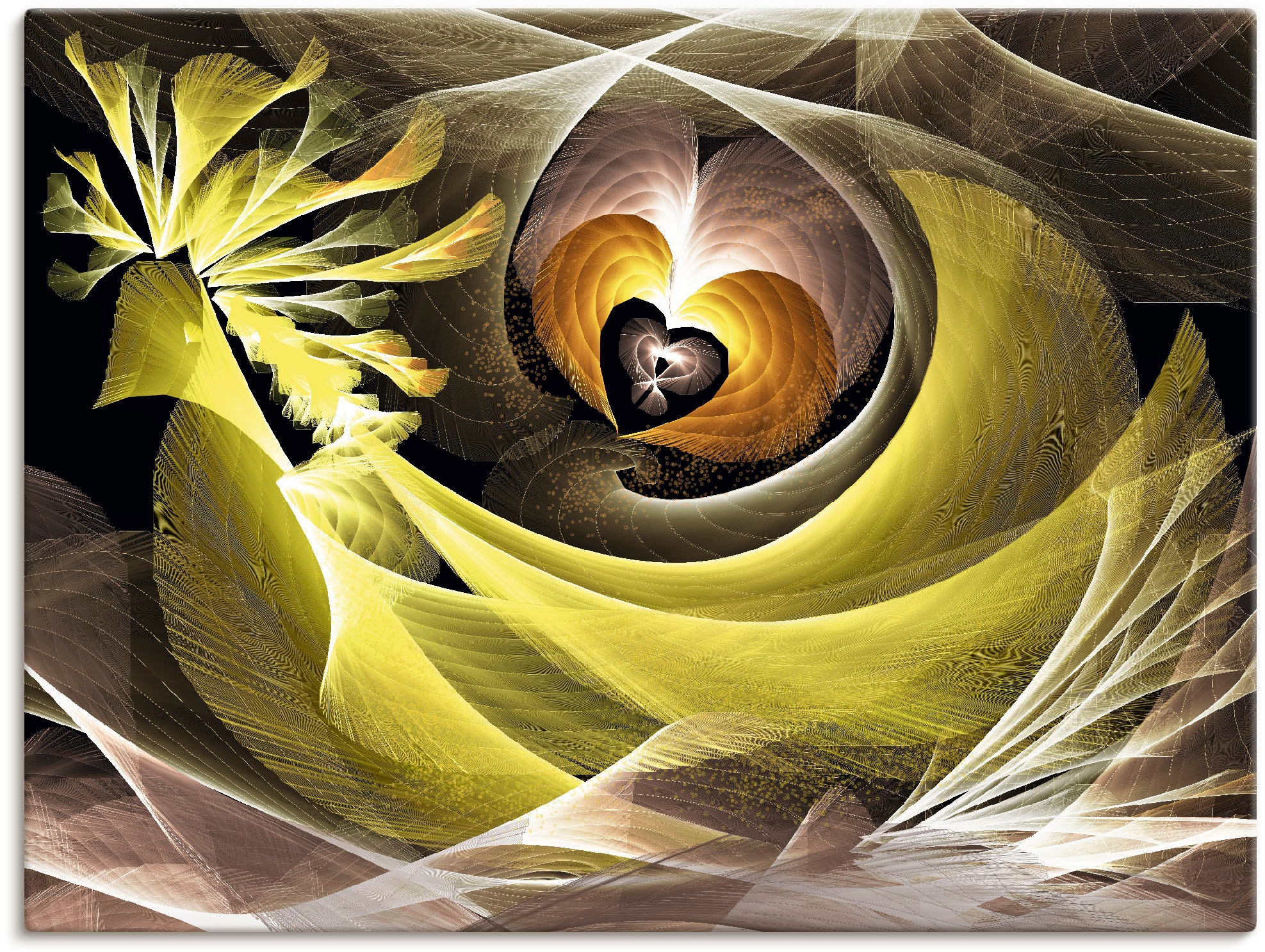 Artland Wandbild »Magischer Vogel mit Wandaufkleber Alubild, in | als versch. BAUR Animal (1 St.), oder Größen Poster Herzen«, bestellen Fantasy, Leinwandbild
