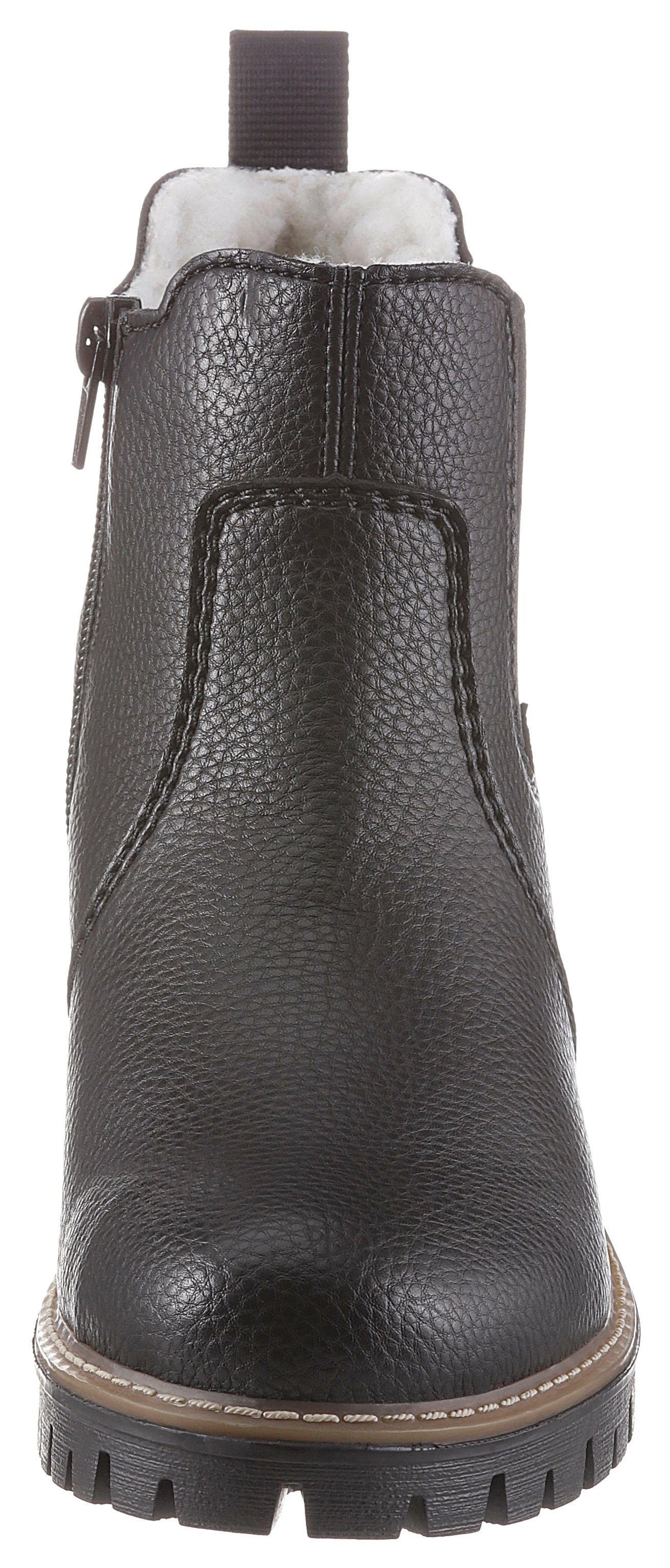 Rieker Chelseaboots, Stiefelette, Boots, Blockabsatz, mit Struktur am Obermaterial