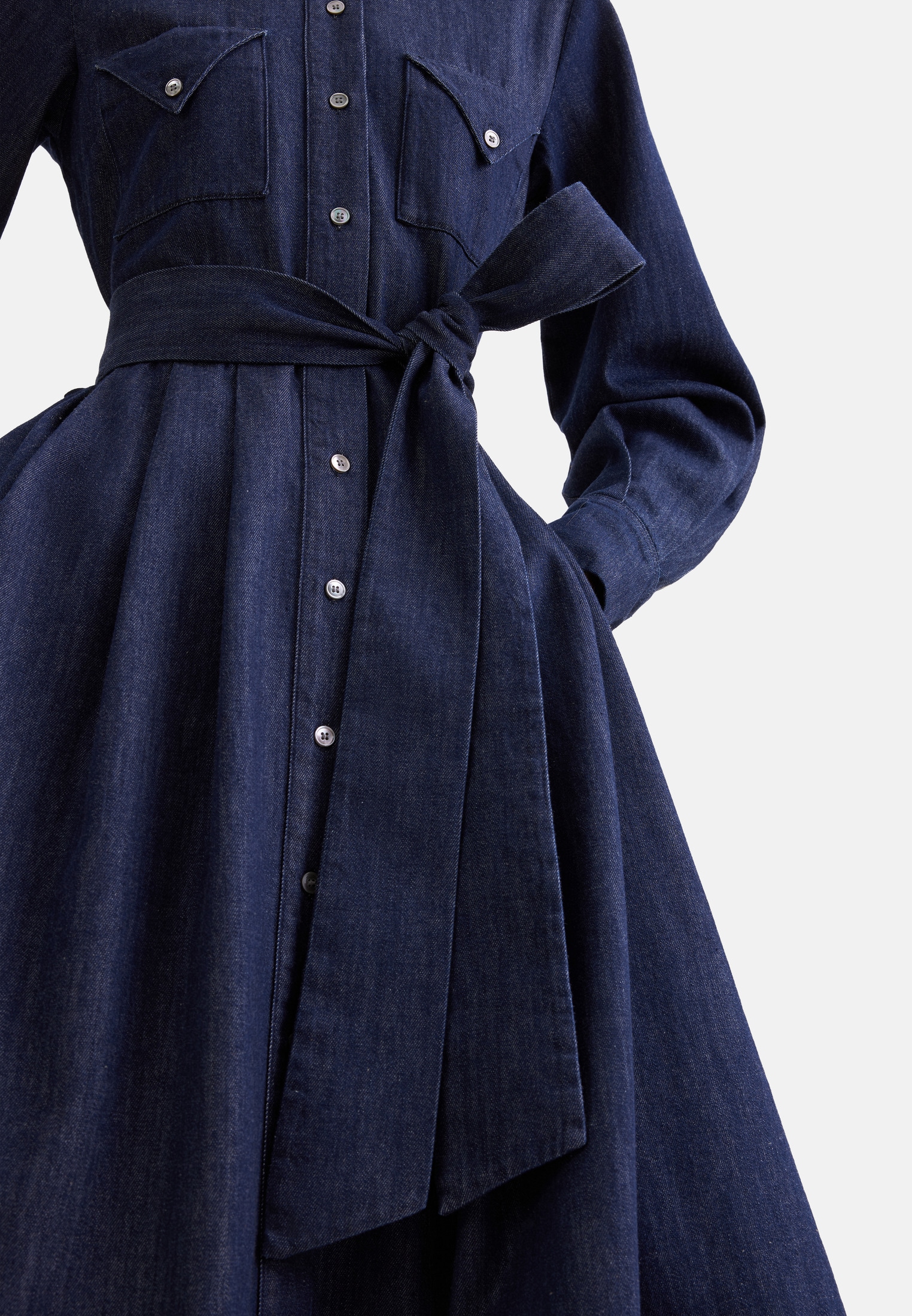 seidensticker Sommerkleid 1/1 Kragen Denim
