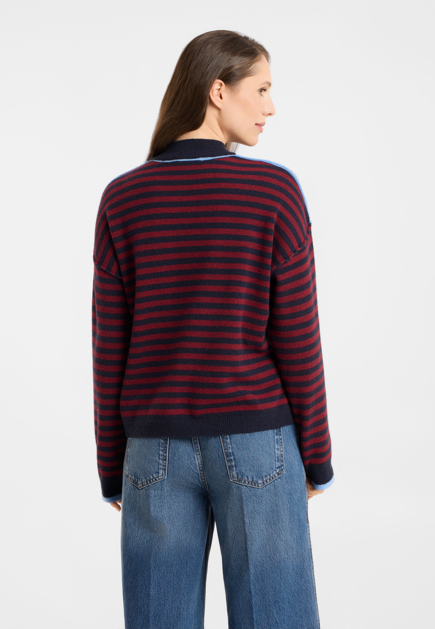 Frieda & Freddies Strickpullover »Frieda & Freddies Streifenpullover mit Stehkragen«