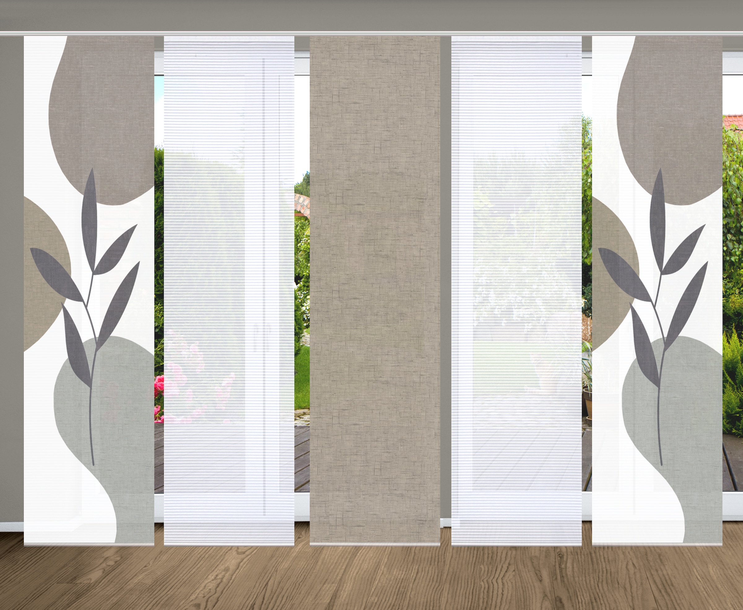 HOME in green Schiebegardine "FRONDA" Paneelwagen 5 Stk. tlg. SET DIGITALDR günstig online kaufen