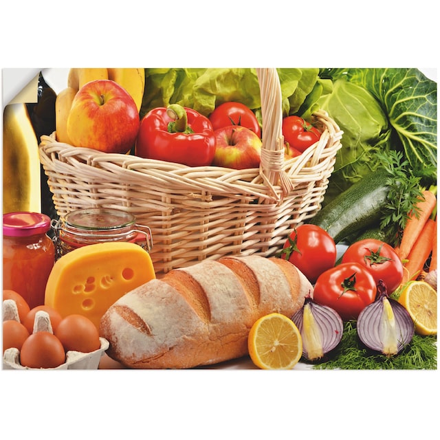 Artland Wandbild »Gesund Leben - Obst und Gemüsekorb«, Lebensmittel, (1 St.),  als Alubild, Leinwandbild, Wandaufkleber oder Poster in versch. Größen  bestellen | BAUR