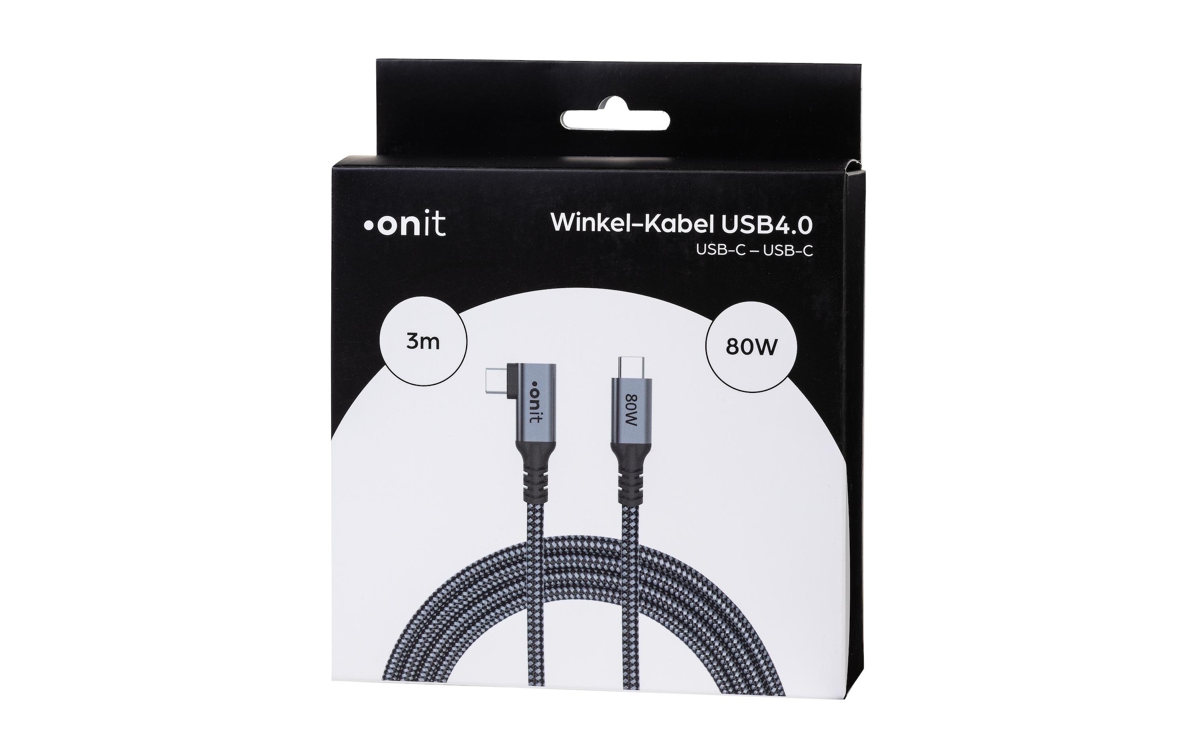onit USB-Kabel »Pro USB C - USB C 3 m, Abgewinkelt« 30 cm