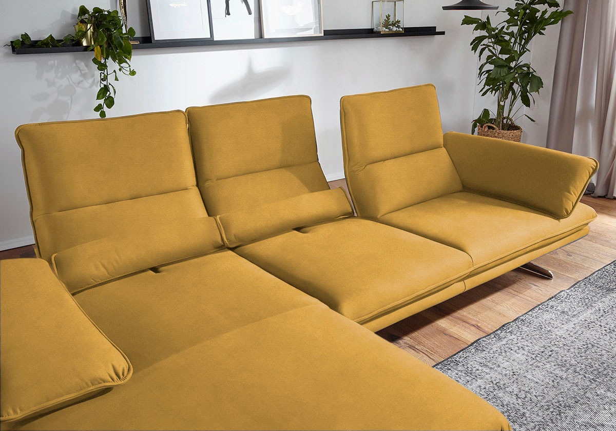 W.SCHILLIG Ecksofa »broadway, Designsofa mit tollem Sitzkomfort, L-Form«, Sitztiefenverstellung, Kopfteil- & Seitenteilverstellung, Breite 291cm