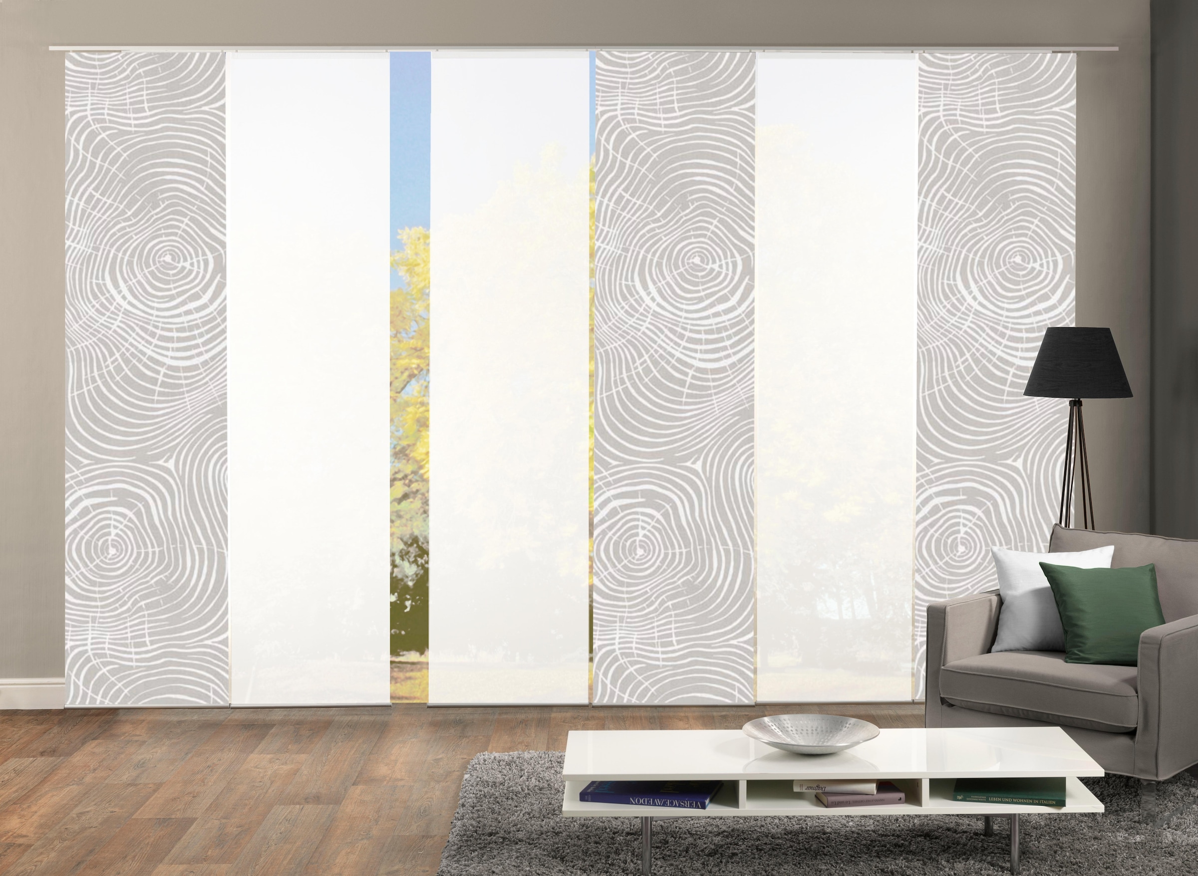 HOME WOHNIDEEN Schiebegardine "MADERAS" Klettband 6 Stk. tlg. HxB: 245x60, günstig online kaufen