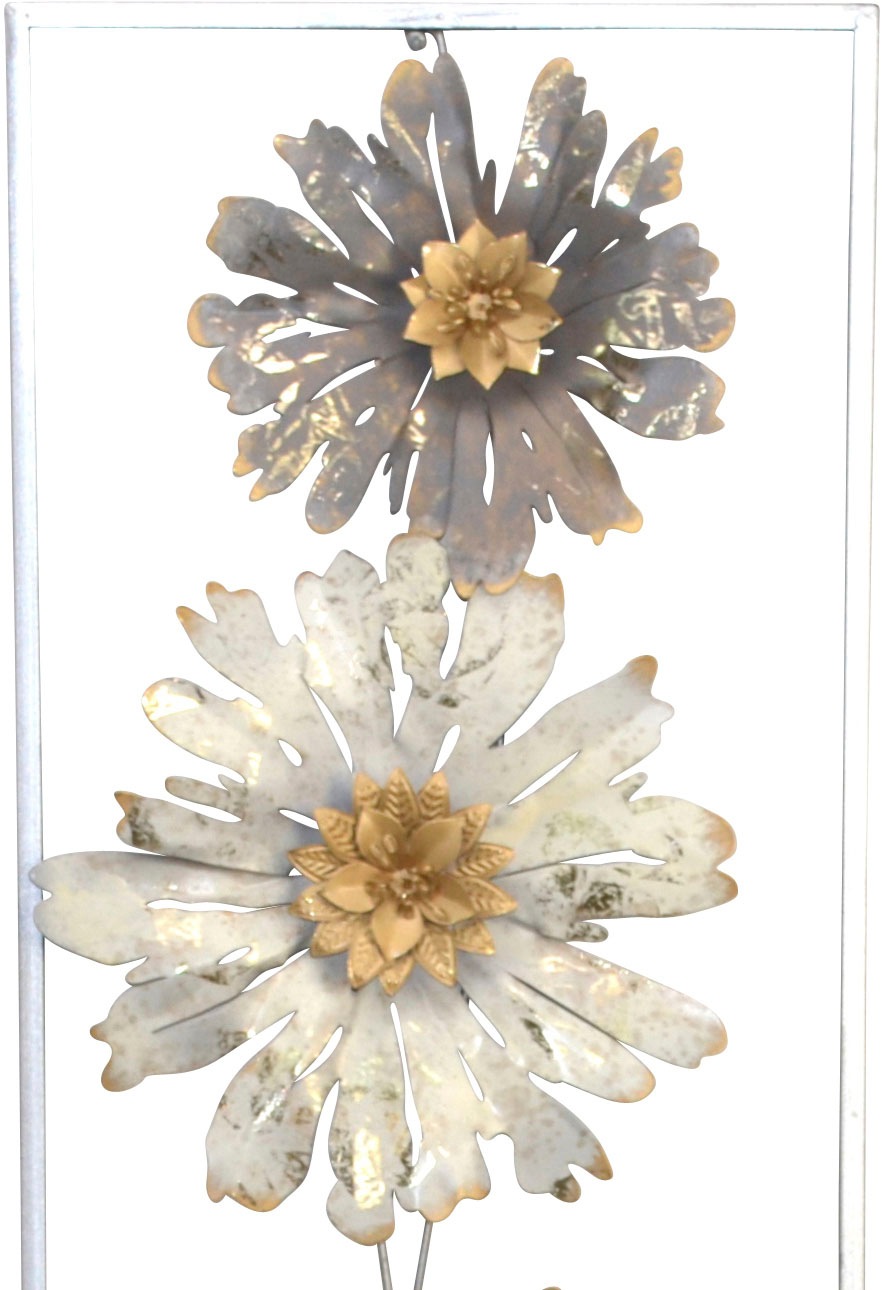 HOFMANN LIVING AND MORE Wanddekoobjekt "Wanddekoration" Blumen aus Metall, günstig online kaufen