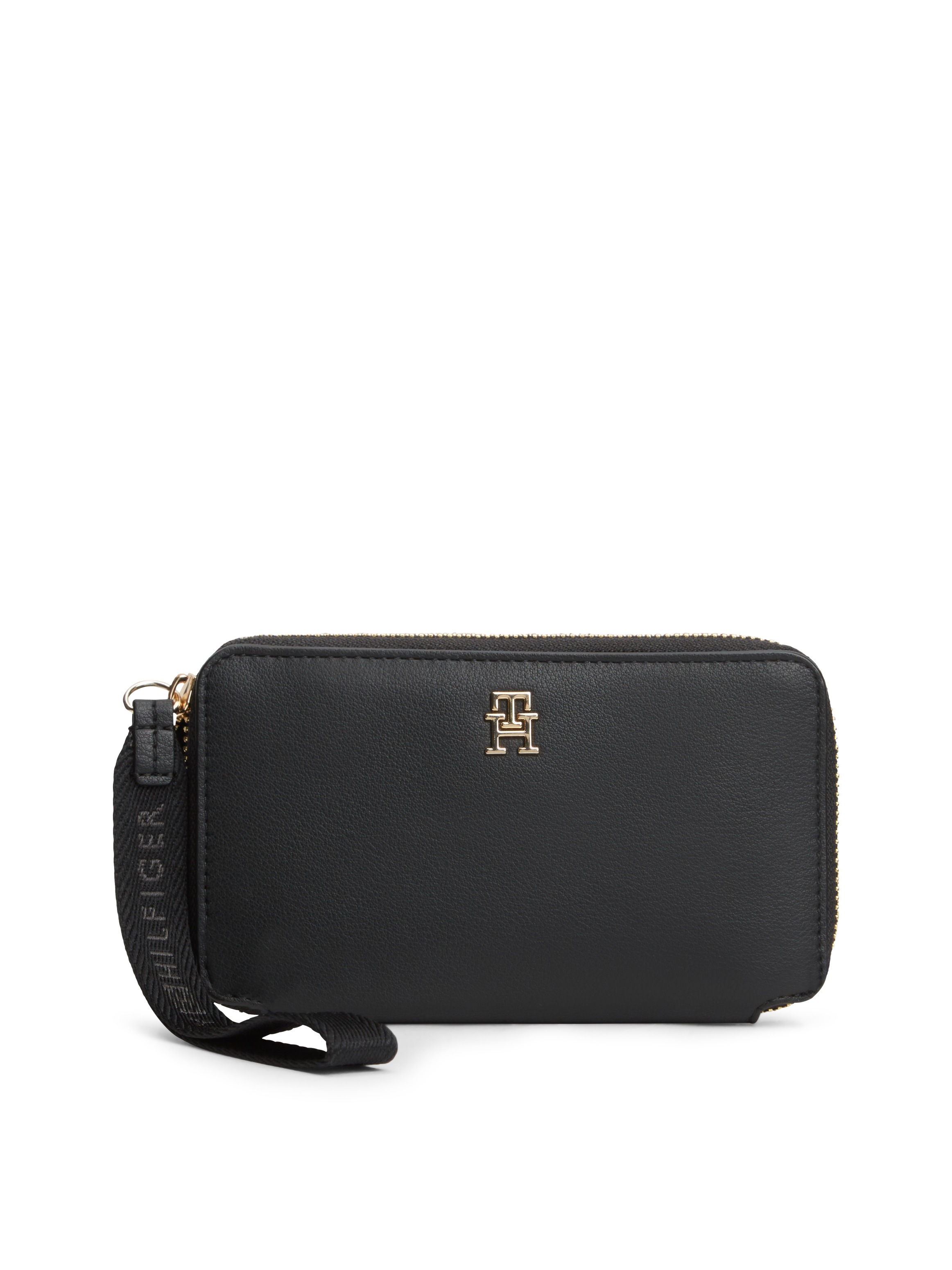 Tommy Hilfiger Geldbörse "TH LOGOTAPE COMPACT ZIP AROUND" Unisex Portemonnaie, Geldbeutel mit edlem TH-Logoelement