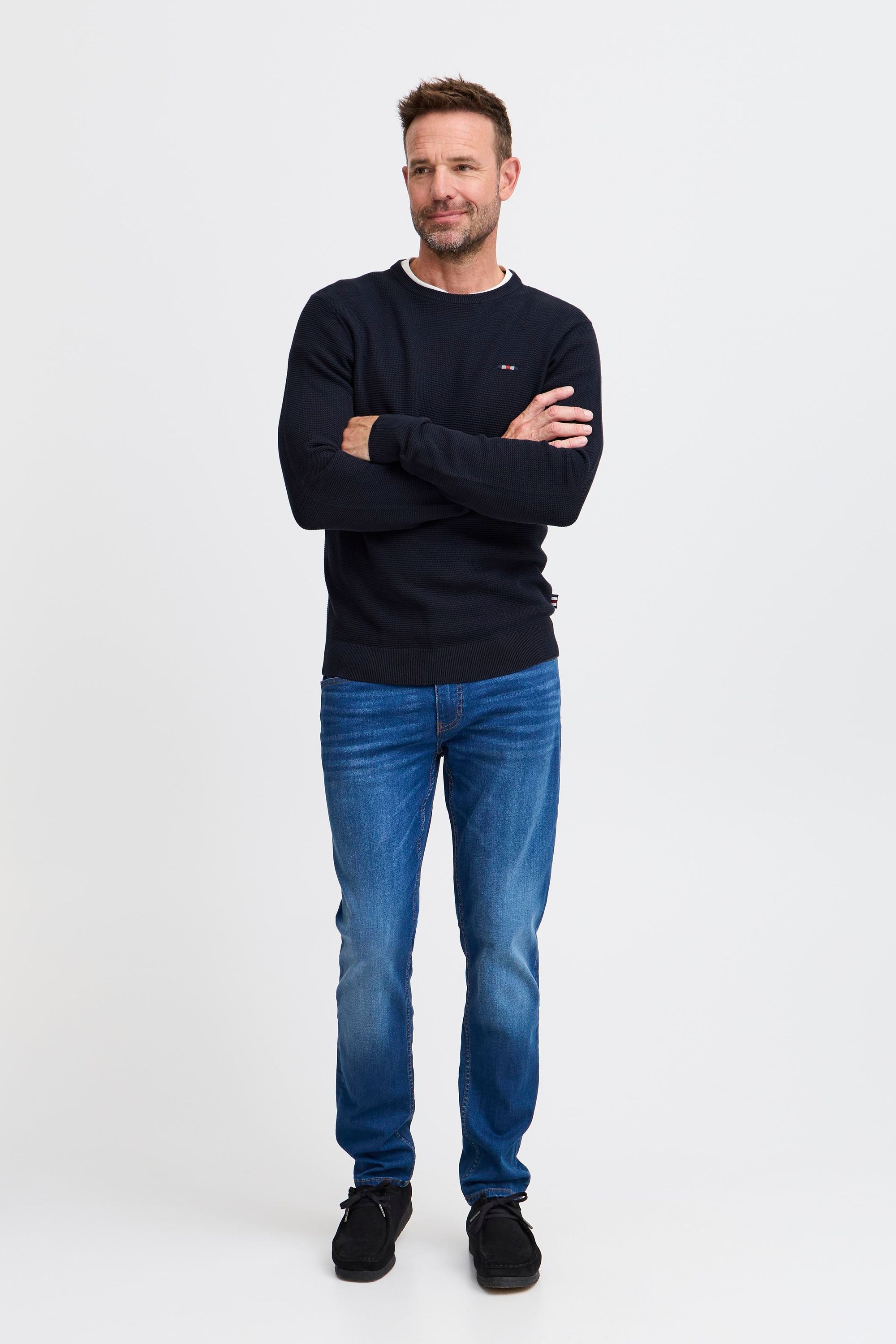 FQ1924 Strickfleece-Pullover "Strickpullover FQKYLE structure crewneck knit günstig online kaufen