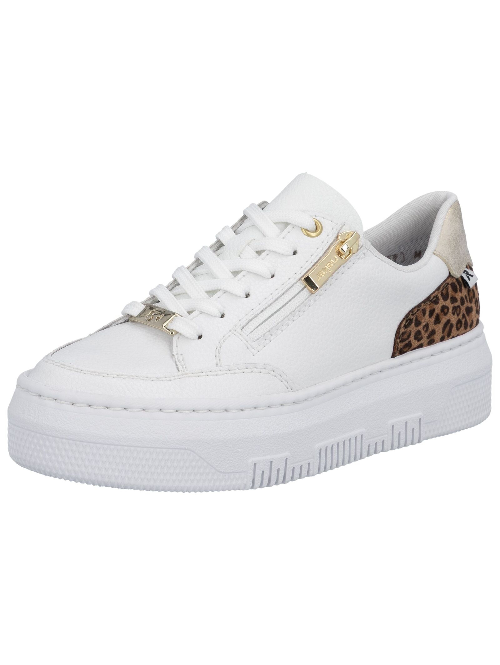RIEKER Damen Plateausneaker "Rieker Sneaker Glattleder", Gr. 37weiß, Glattleder, Schuhe