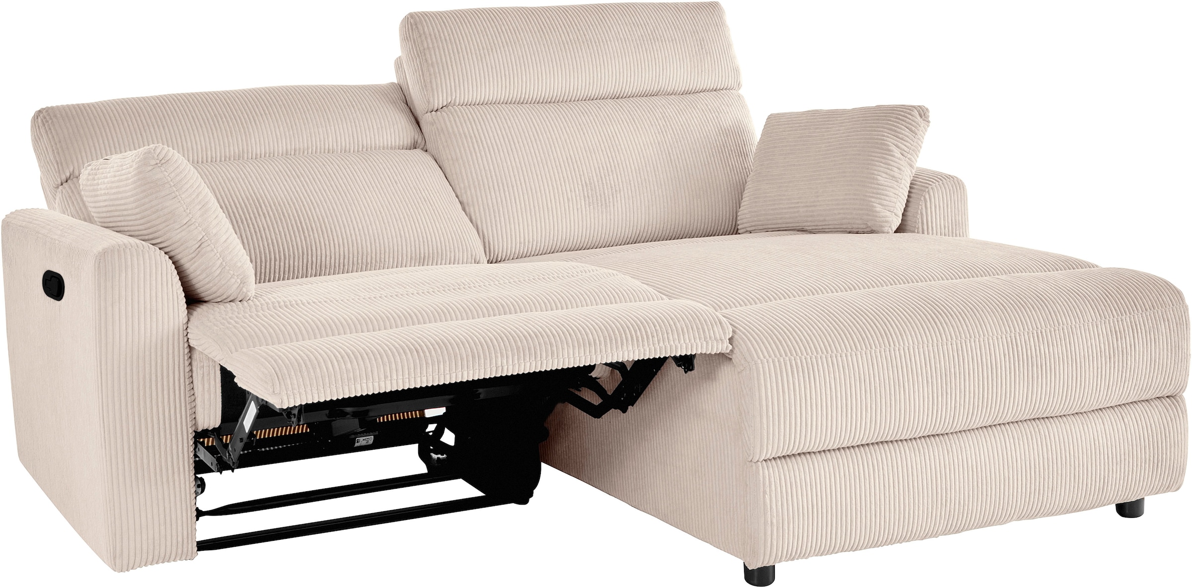 OTTO home Ecksofa »JENNA L-Form,  209cm - OTTO. Verlässliche Qualität.« manuelle o. elektrische Relaxfunktion, USB A/C, weicher Sitz, Cord.