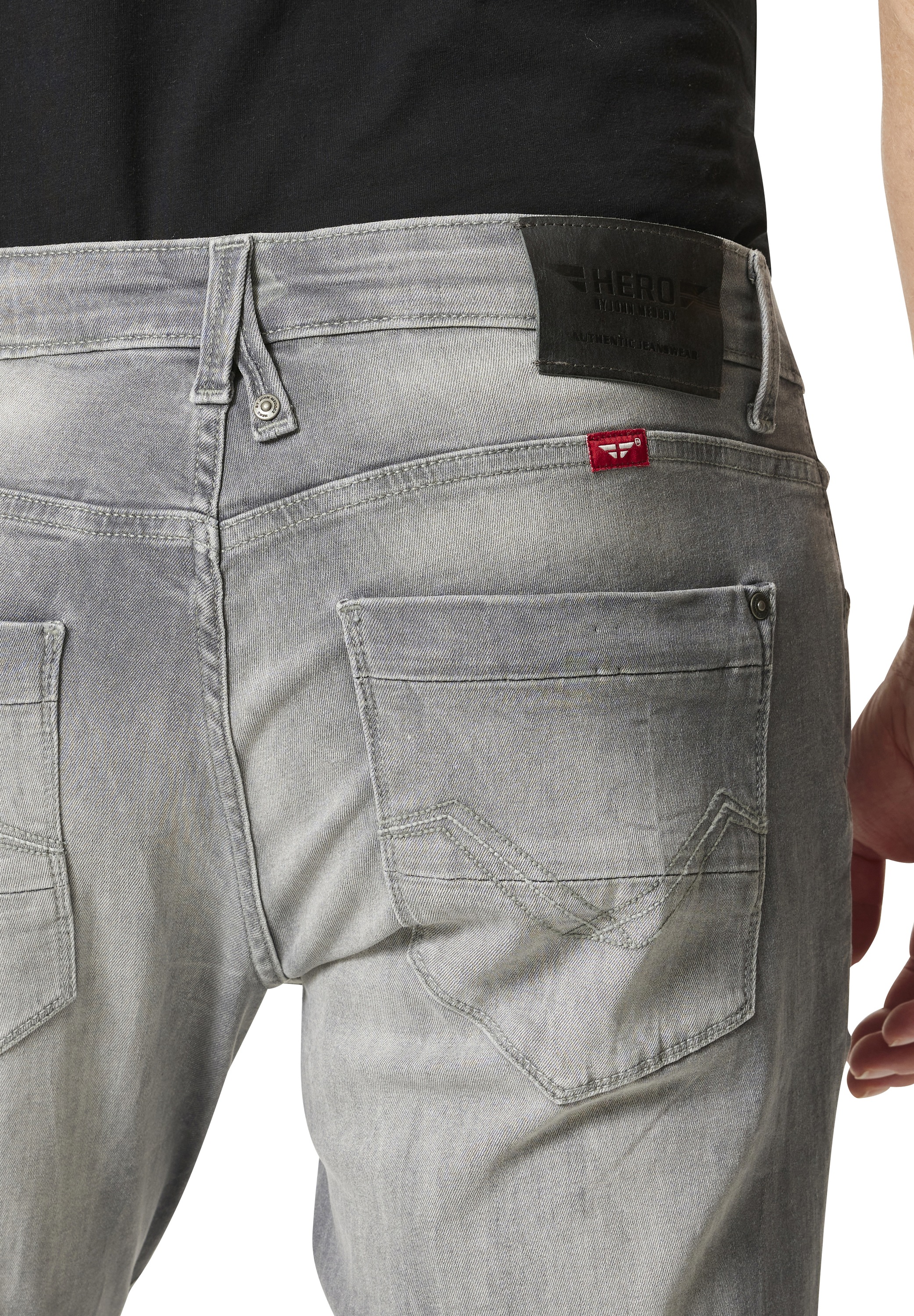 HERO by John Medoox 5-Pocket-Jeans »Portland Season Slim Straight Stretch«, Straight Fit Casual Clean Wash Denim Jeans für Herren