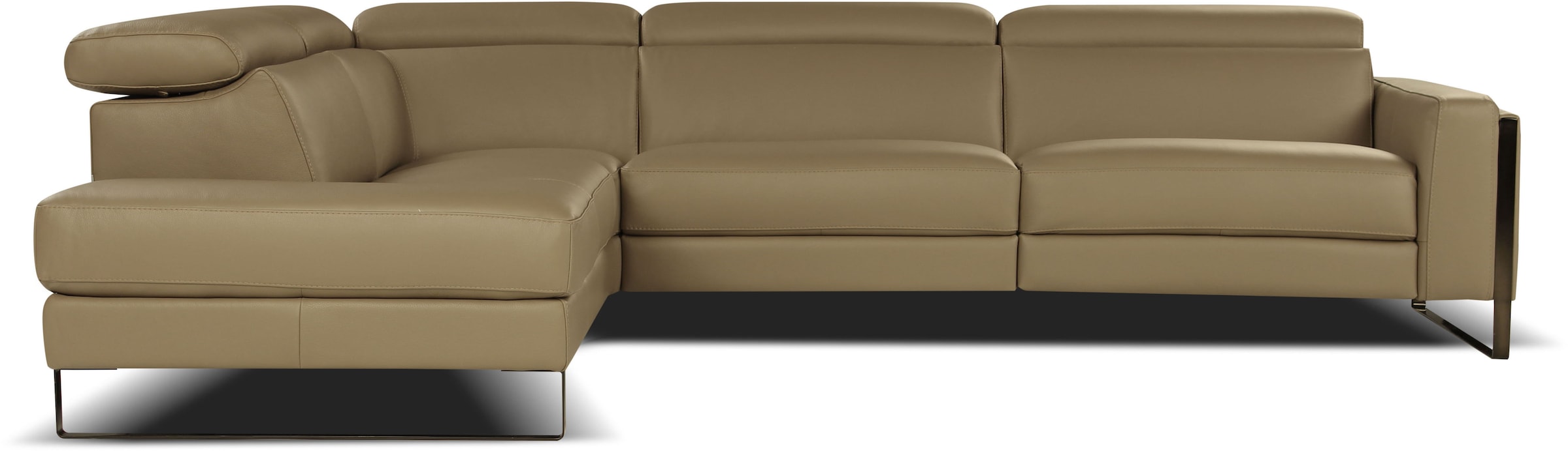 CALIA ITALIA Ecksofa »Pier, L-Form«, (2 St.), verstellbare Kopfstütze, 310 cm Breite