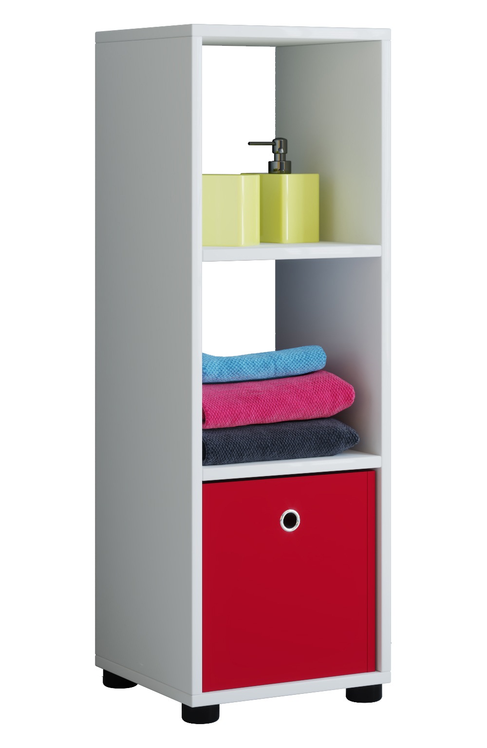 Midischrank VCM, B:31cm T:30cmweiß, Obermaterial: 100% Holz Wood., Badezimmer, Schränke, "Holz Badmöbel Midischrank Badregal Benos-3"