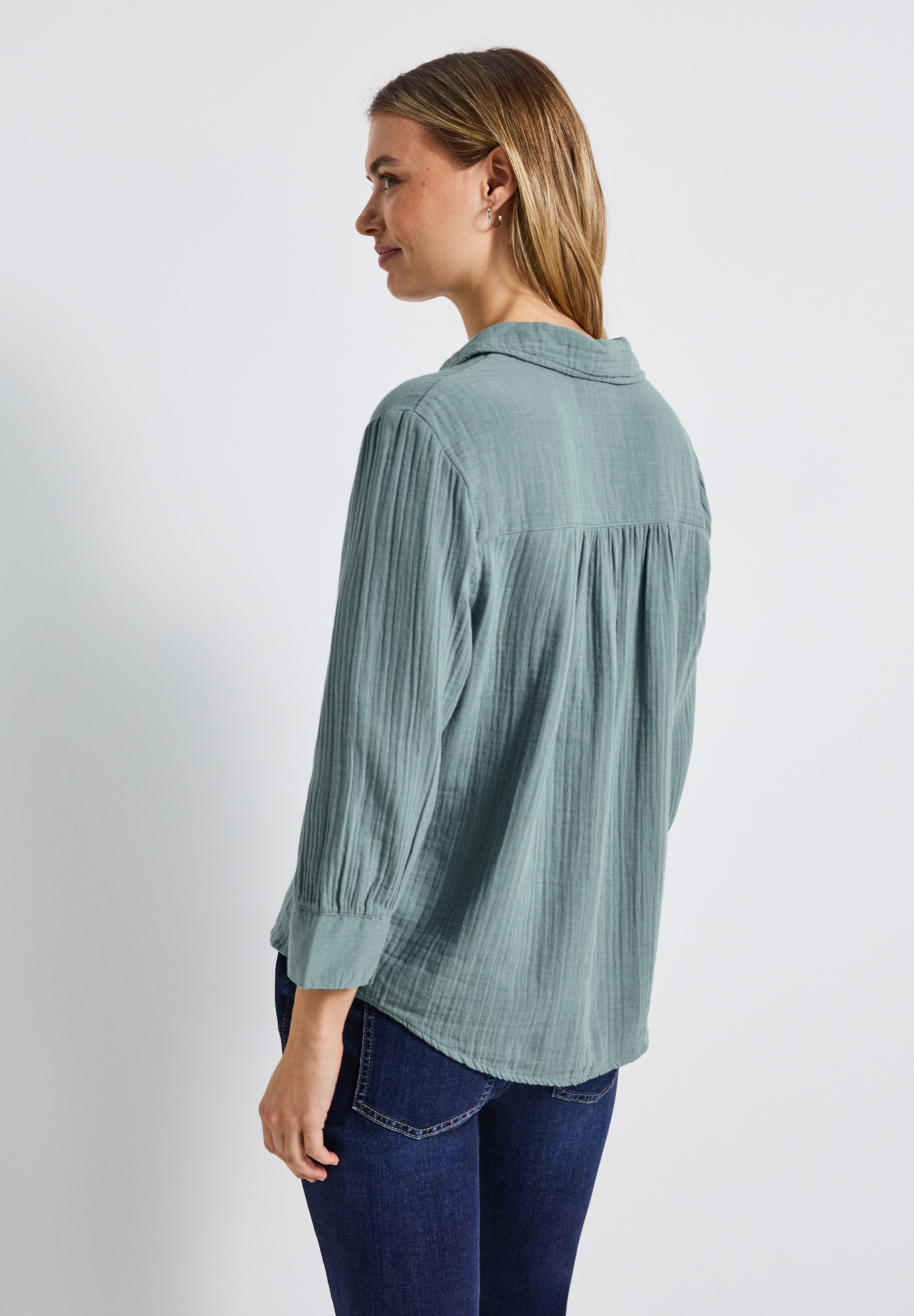 STREET ONE Hemdbluse, aus reiner Baumwolle