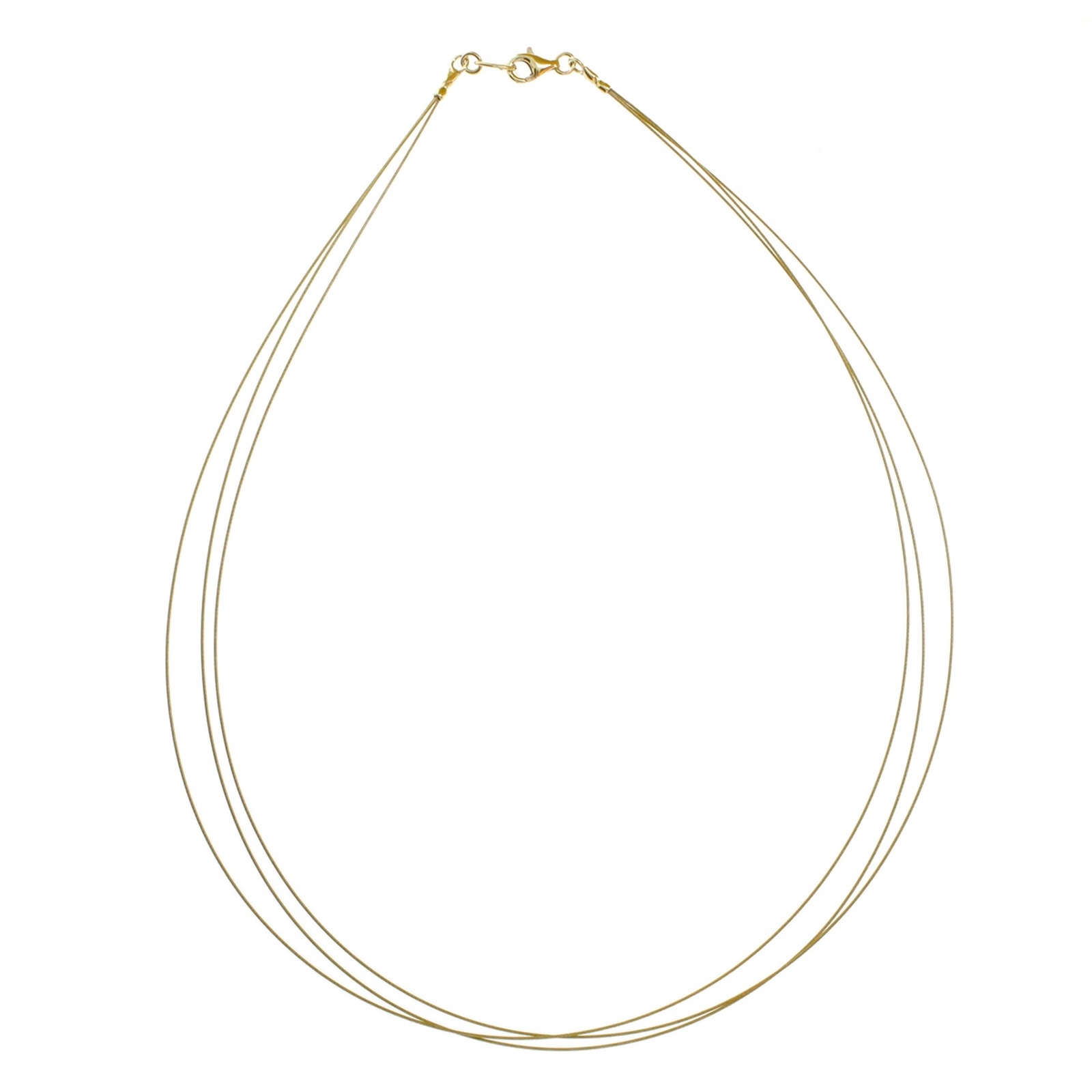 OSTSEE-SCHMUCK Damen Halsreif "Ostsee-Schmuck Halsreif Nyloncollier 3-reihig -goldfarben-", 45cm, Edelstahl, L: 42, gold, Edelstahl, Halsketten