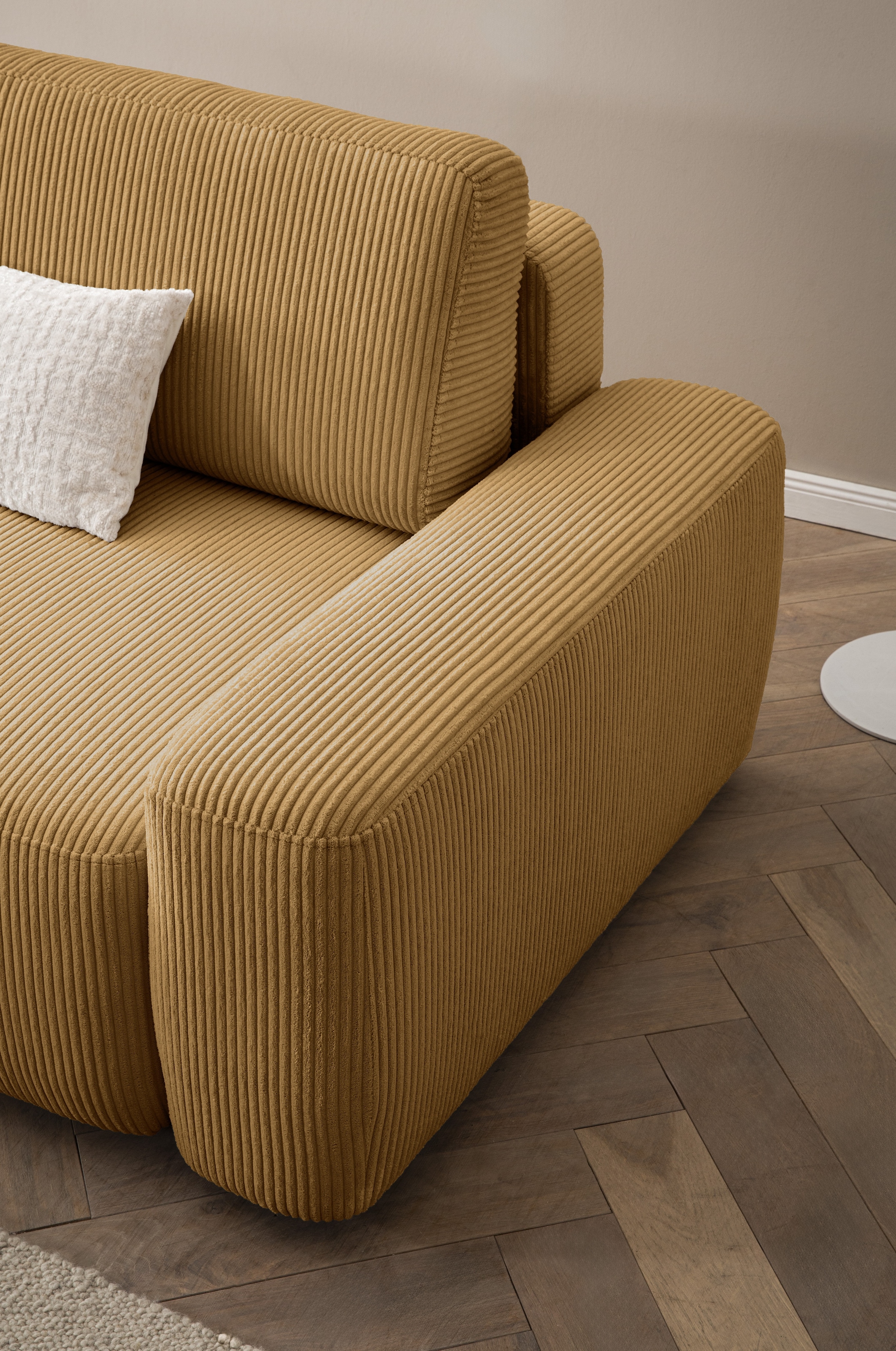 INOSIGN Ecksofa »TORGE (264cm), Schlafsofa in Cord, Samtvelours o Struktur fein, L-Form«, Schlaffunktion, Bettkasten, Liegefläche: 125/210 cm