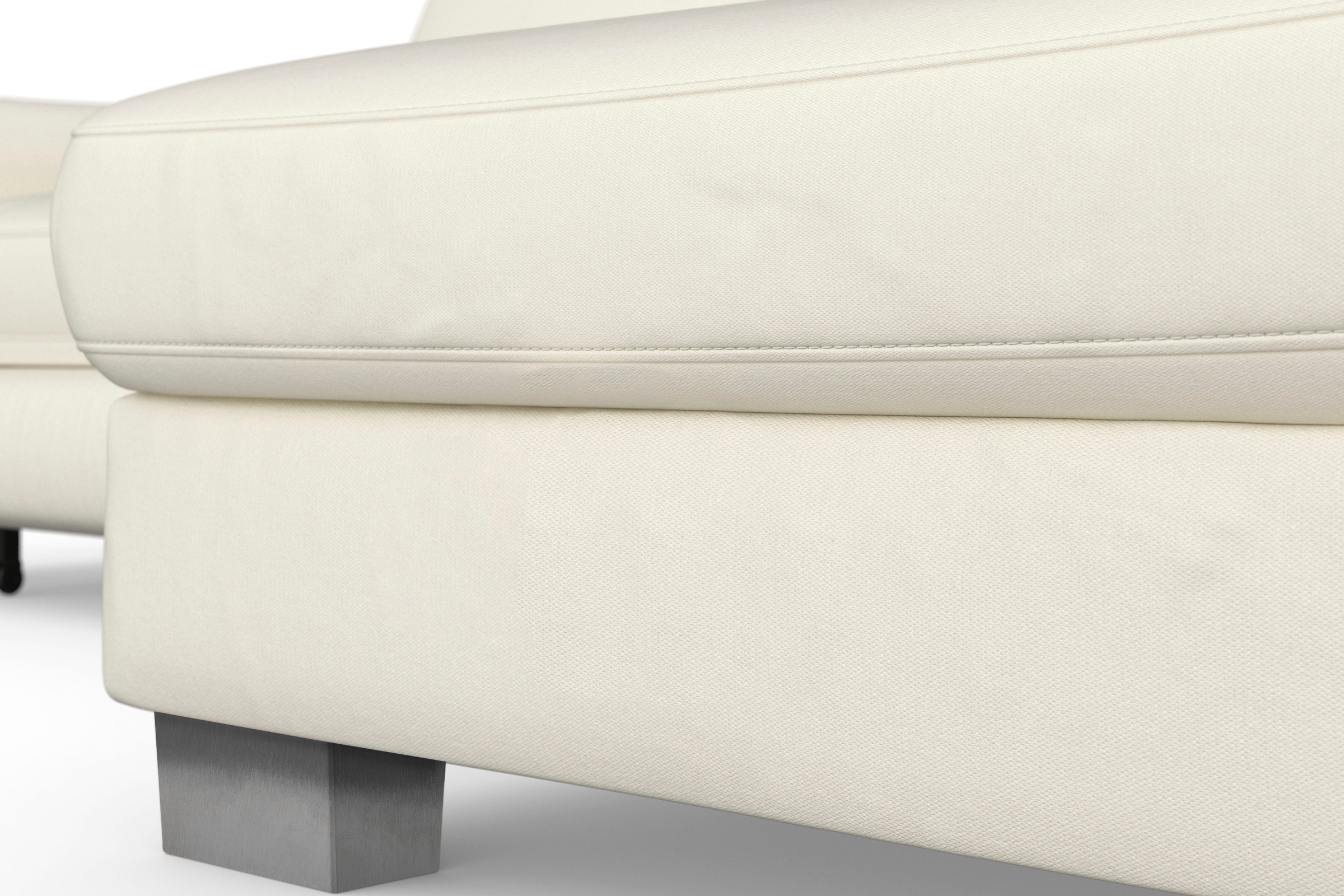sit&more Ecksofa »Dundee L-Form«, mit Federkern und Edelstahlfüßen, wahlweise mit Kopfteilverstellung