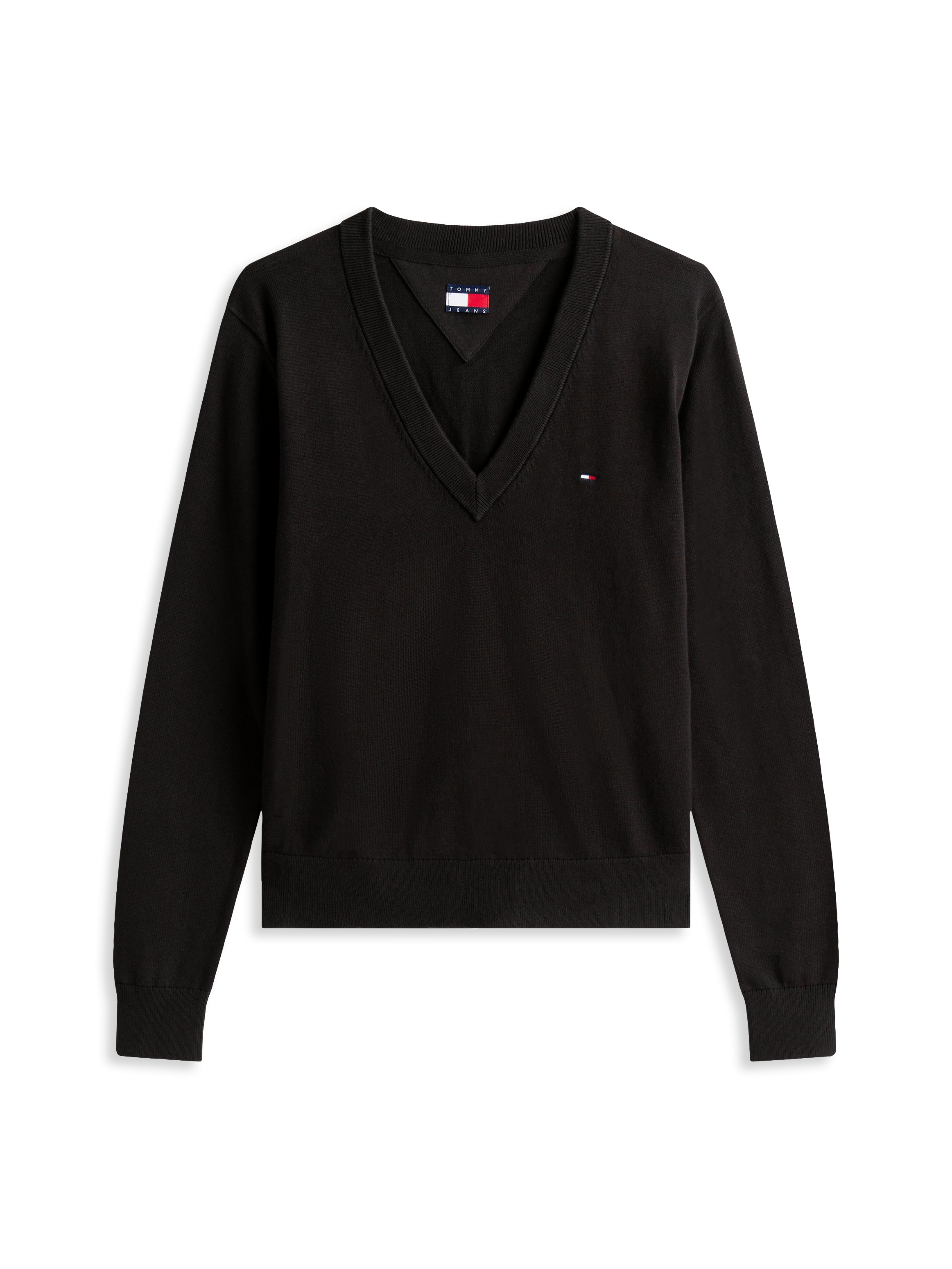 Tommy Jeans V-Ausschnitt-Pullover »TJW ESSENTIAL VNECK SWEATER EXT«, mit Logostickerei