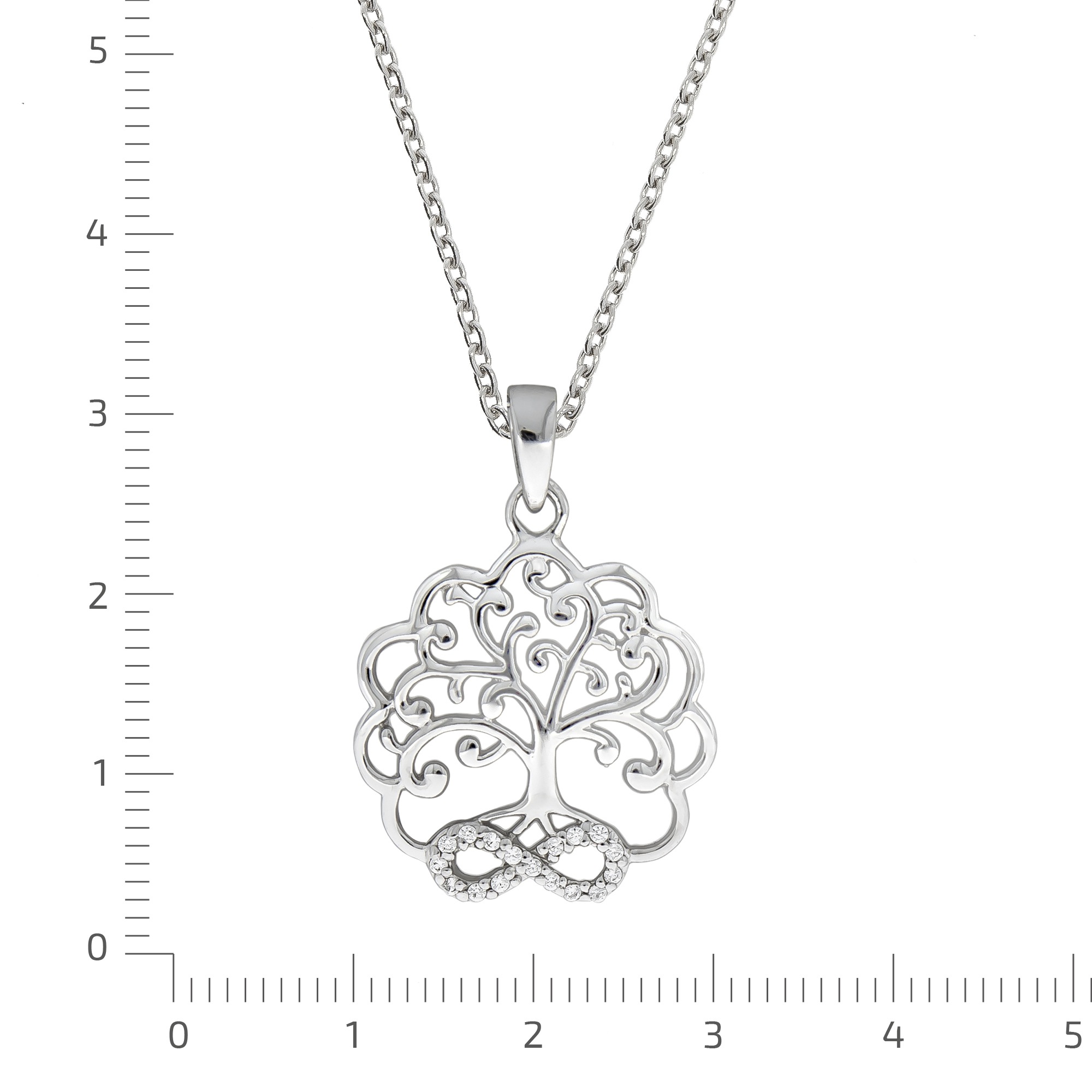 Zeeme Kette mit Anhänger »925 Sterling Silber rhodiniert Lebensbaum« (Set 2 tlg.) mit Kette