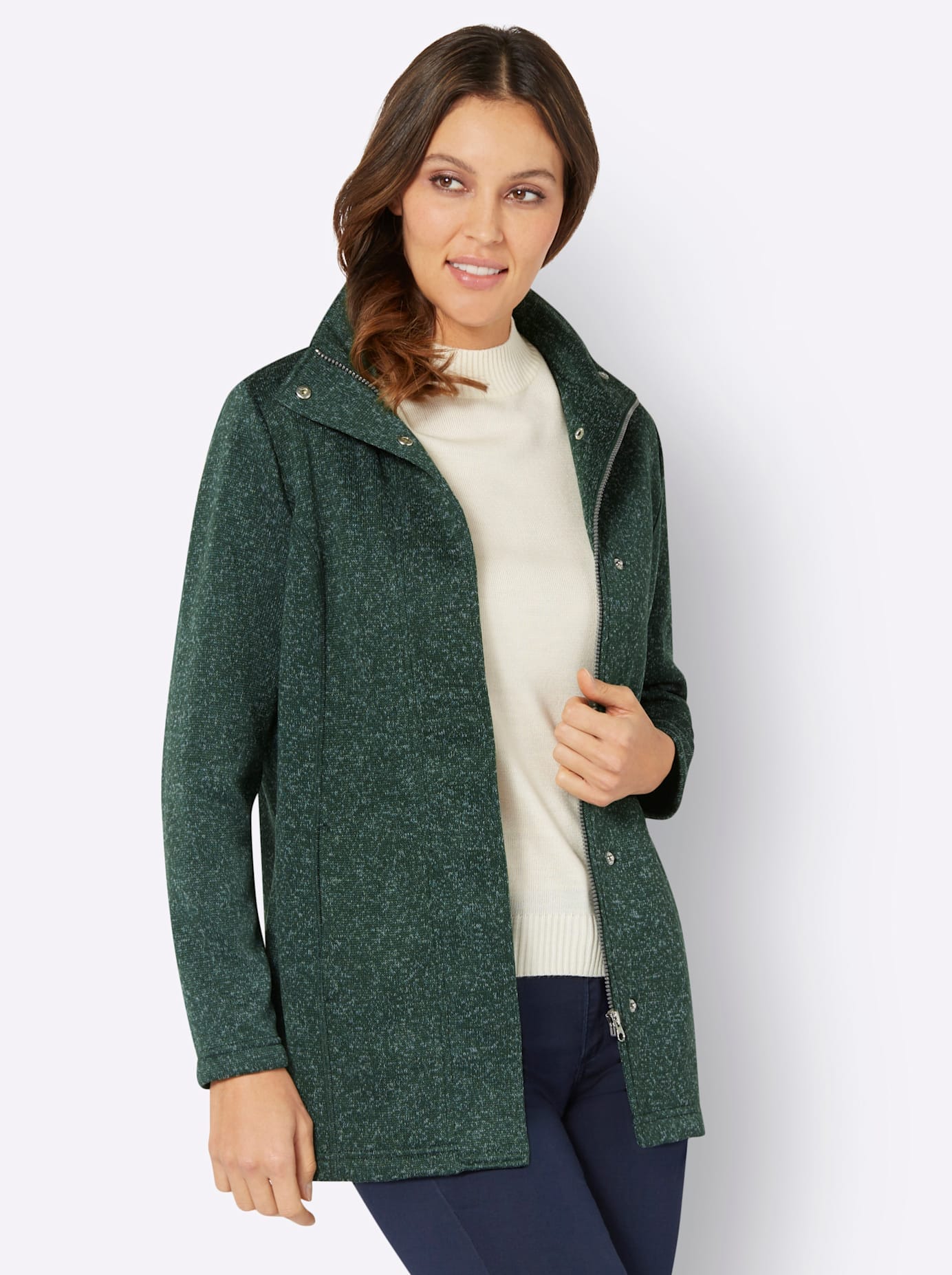 Classic Basics Strickfleecejacke, ohne Kapuze