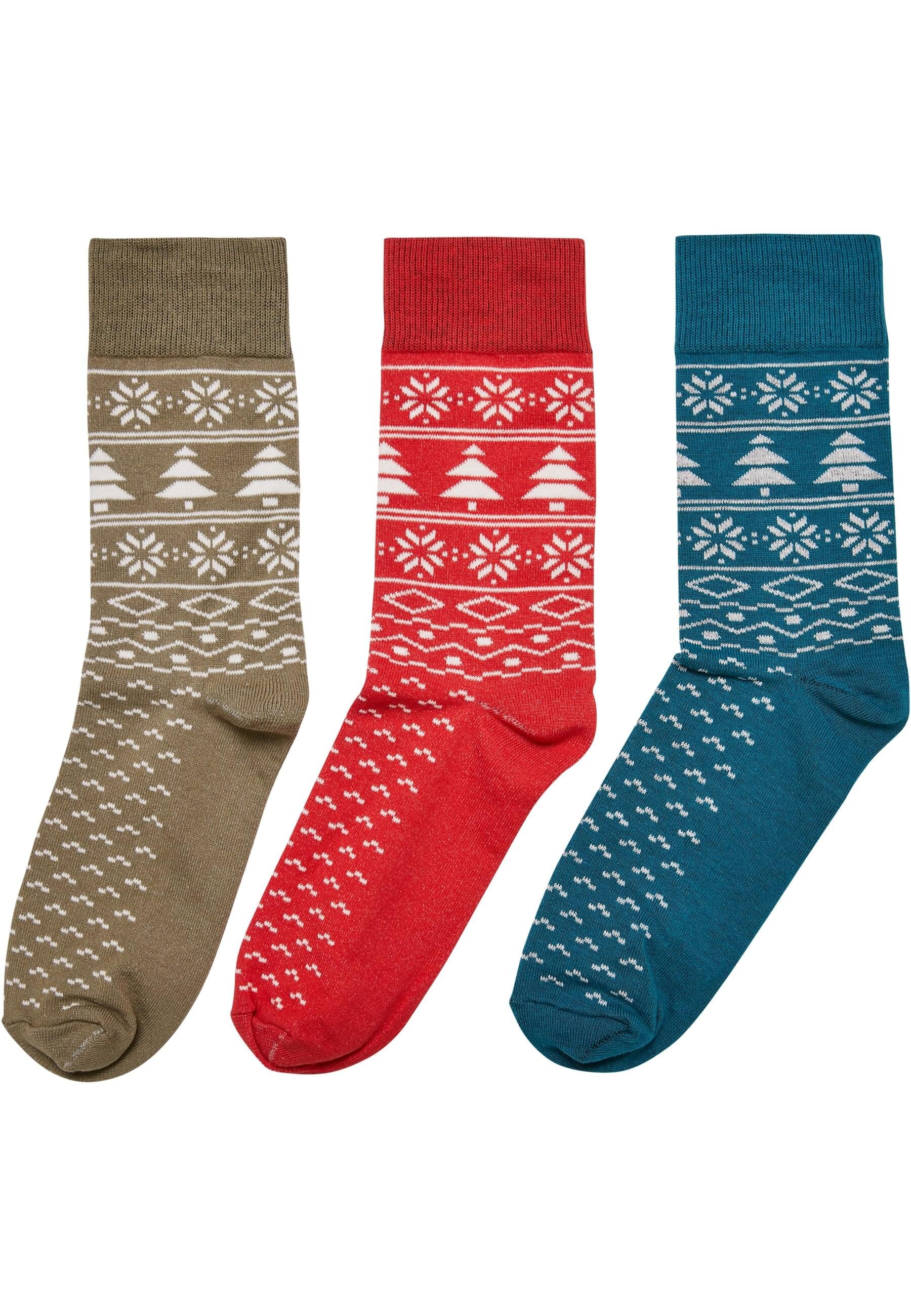 URBAN CLASSICS Basicsocken "Urban Classics Unisex Norwegian Pattern Socks 3-Pack", (1 Paar)